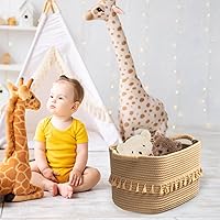 Vista 7 de TeoKJ Cesta de almacenamiento de 3 unidades para organizar, cestas de algodón de cuerda para juguetes, ropa, mantas, cesta decorativa para sala