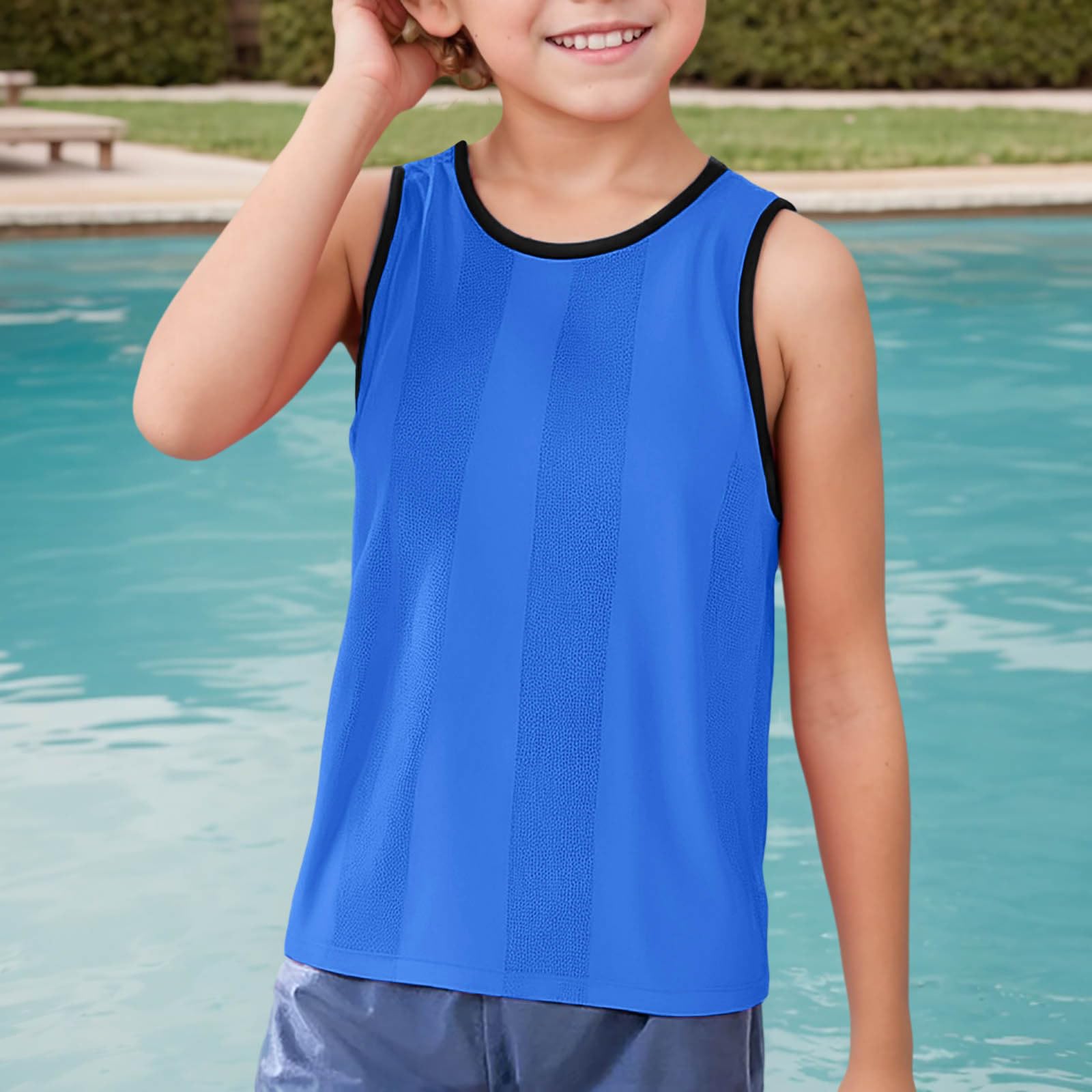 Generisch T-shirt pour enfant garçon - En coton - Été - Débardeur de sport décontracté - Sans manches - Mode - Pour enfants de 1 à 12 ans