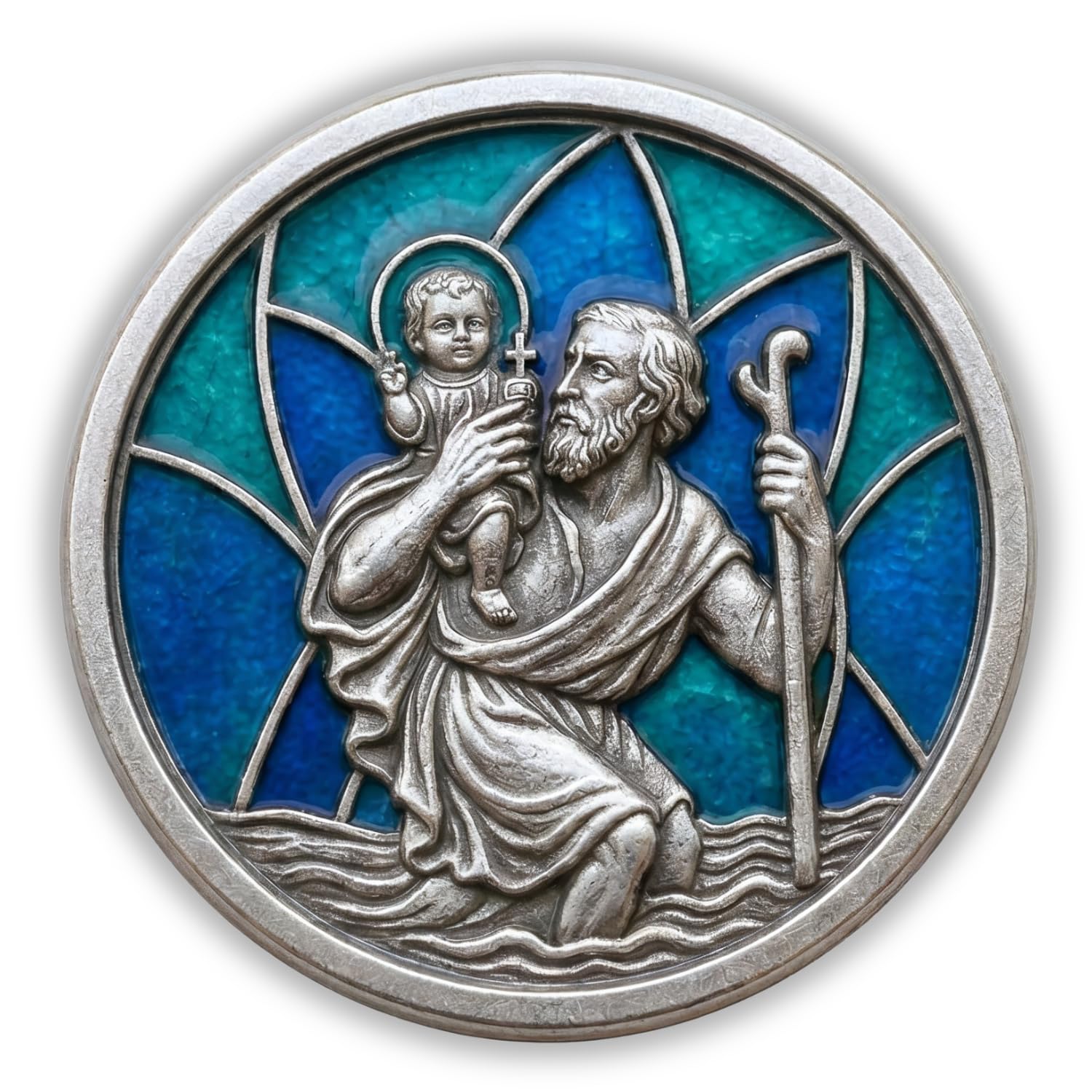 Christophorus smalto blu