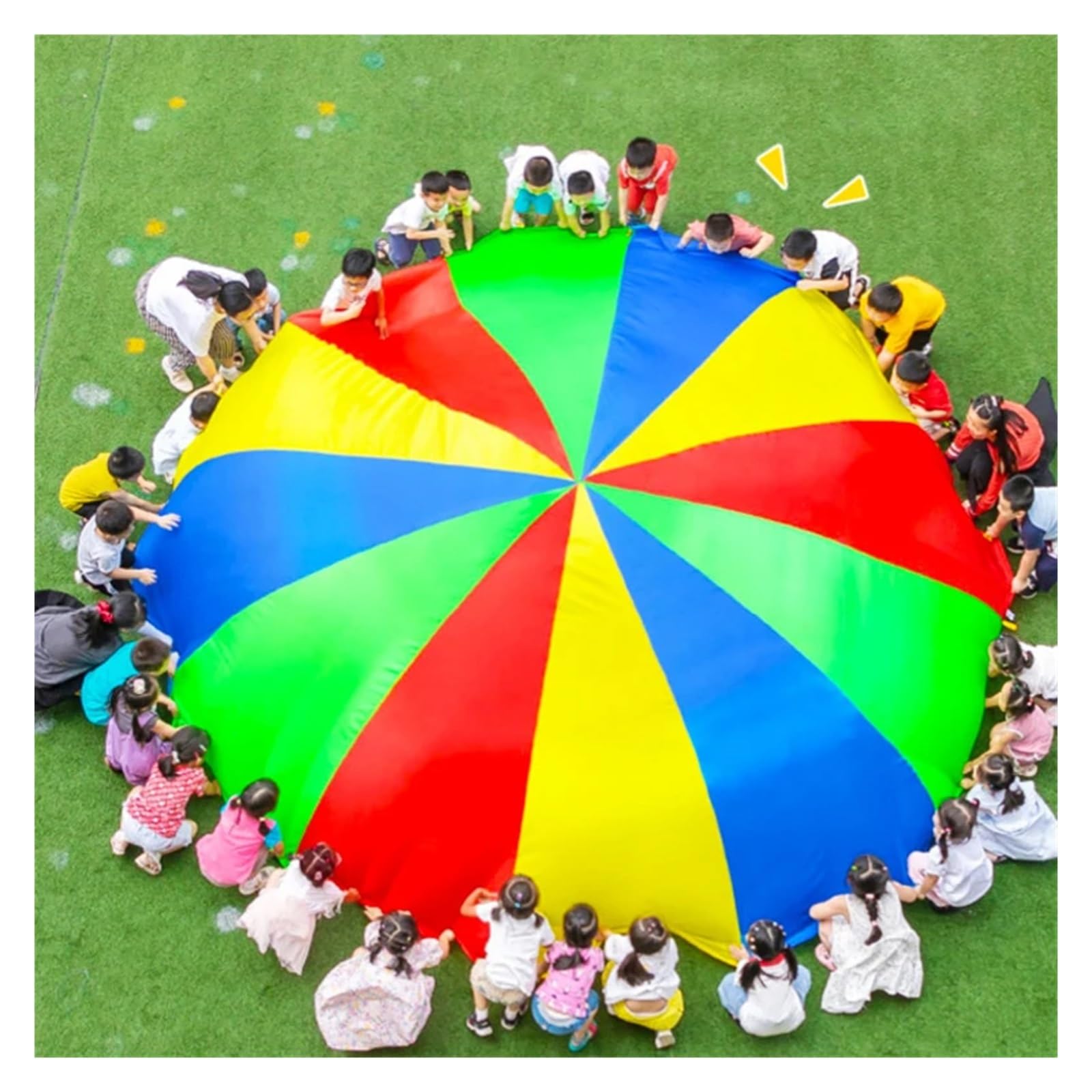Ballery Paracaídas Paracaídas arcoíris de 2 a 5 m for Juegos de Trabajo en Equipo al Aire Libre, Juego cooperativo, Ejercicios grupales Escolares, Patio de Juegos
