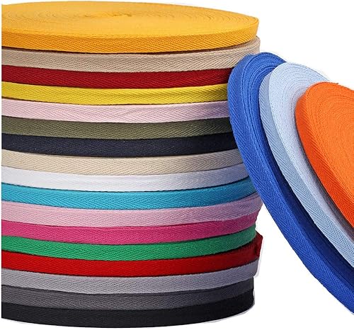 Miniatura 7 de Cinta de algodón de 54 yardas de ancho, 38 de pulgada, cinta de encuadernación al bies, tapiz de tela para correas, cinturones, hacer manualidades