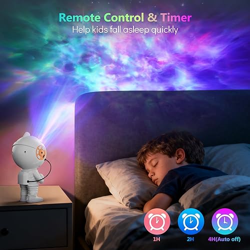 Miniatura 3 de Rossetta Proyector astronauta de galaxia, proyector de estrellas para niños con control remoto y temporizador automático, proyector de luz nocturna