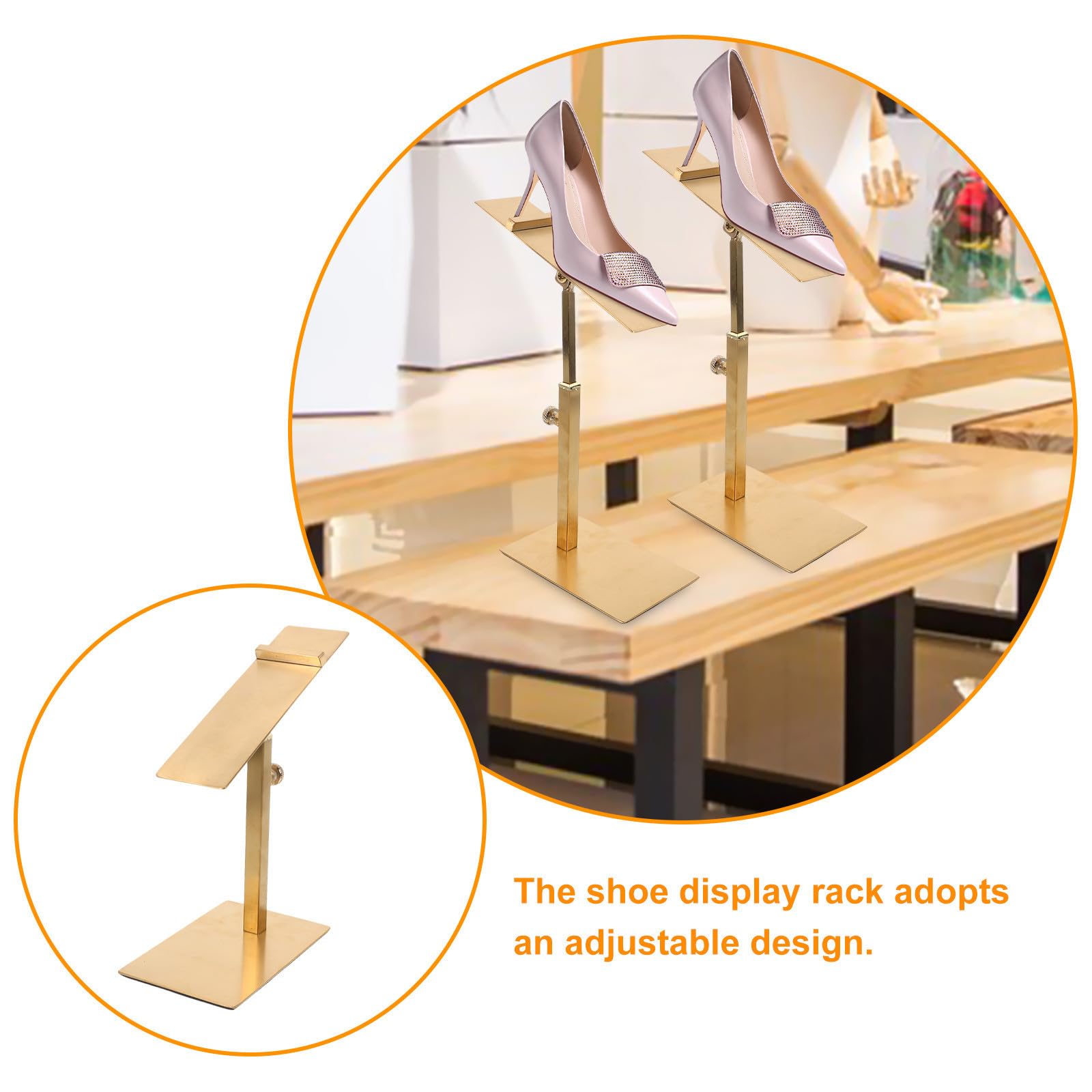 Supporto Espositivo per Scarpe in Acciaio Inossidabile Regolabile in Altezza 2 Pezzi per Scarpe da Donna e Uomo Design Salvaspazio e Facile Manutenzione per Negozio e Casa