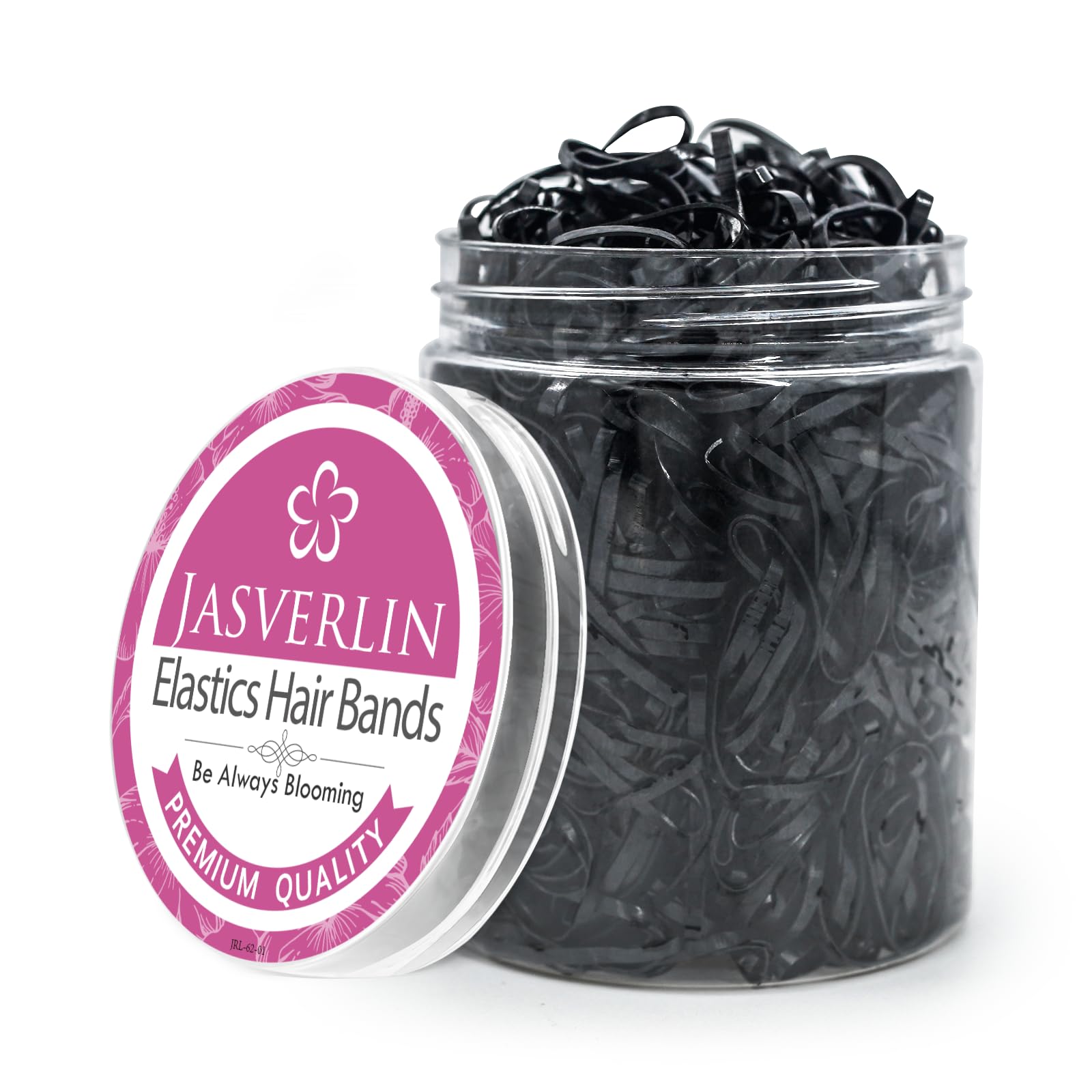 JASVERLIN 1000pcs Rubber Bands for Hair Small Elastic Hair Ties for Thin for Women Kids Girls Baby Mini No damage Bands for Braids Thin & Soft Texture (Black)