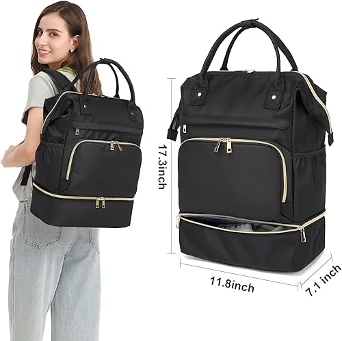 Miniatura 4 de seyfocnia Mochila de gimnasio para mujer, bolsa de gimnasio con compartimento para zapatos, mochila ligera para viajes, entrenamiento, deportes