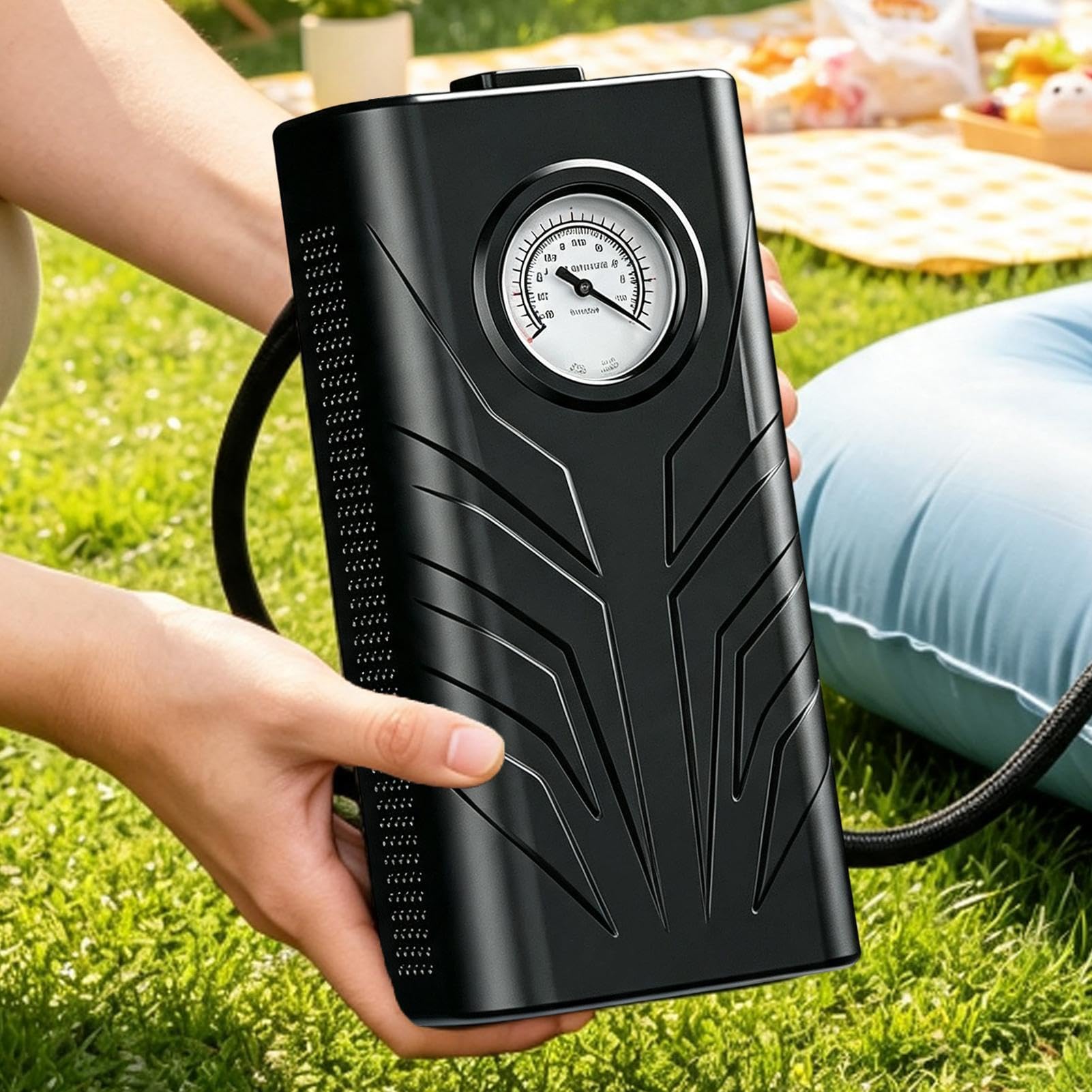 Pompa D'Aria Portatile Silenzioso Controllo Temperatura Intelligente | Gonfiatore per Pneumatici Auto Per Pneumatico Bici, Pallone Sportivo, Materasso Gonfiabile, Tenda Da Esterno, Guida