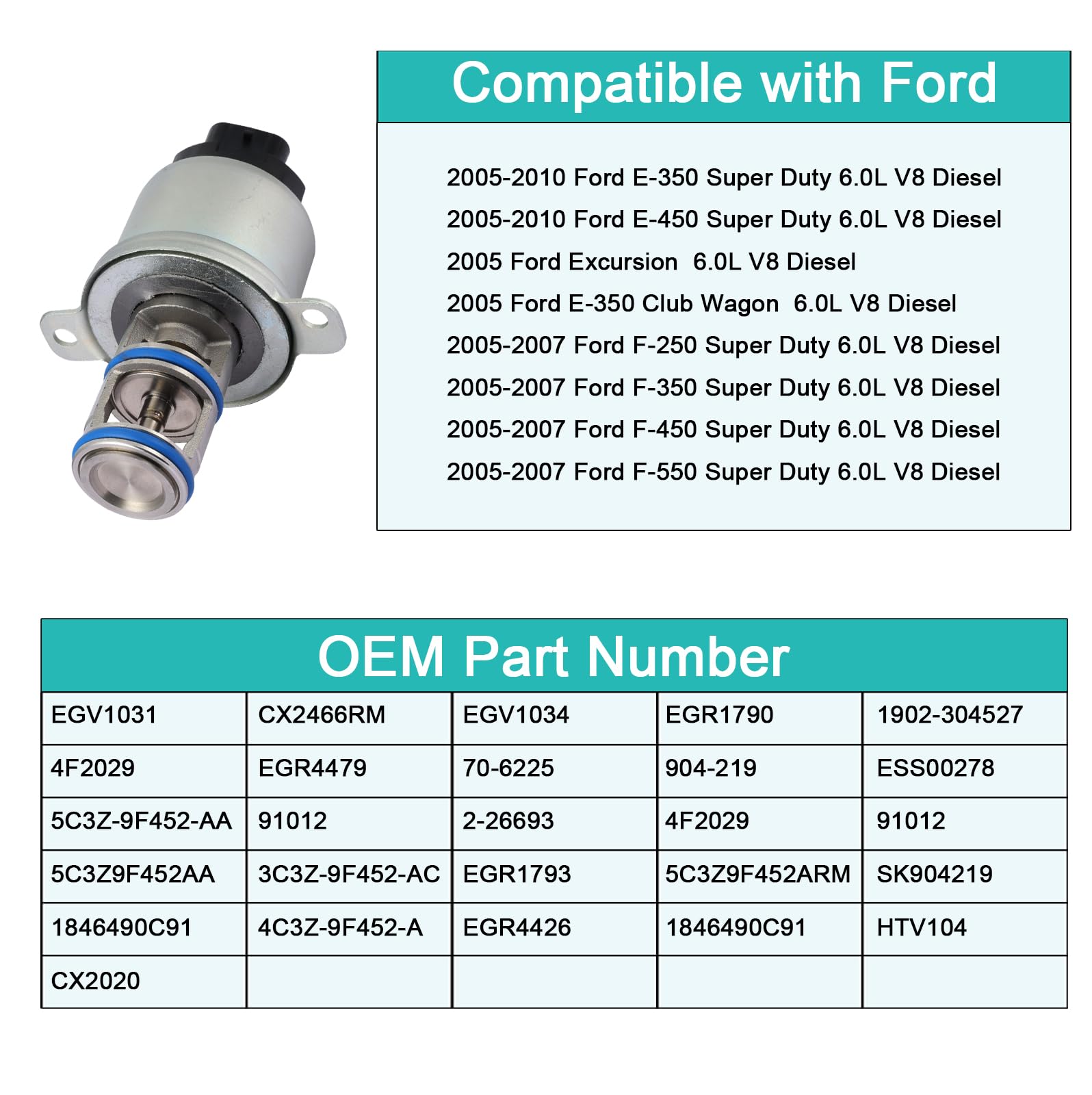 AULINK EGV1034 5C3Z9F452AA zawór AGR 6.0 Powerstroke do Ford F250 F350
