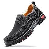 Men's Fashion Slip On Walking Loafers Vintage Leather Ankle Boots Handmade Chukka Boots Casual Non-Slip Sneakers Office Driving Shoes