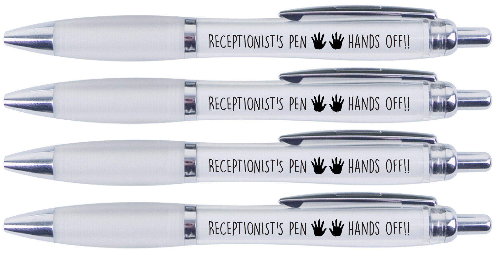 RECEPTIONIST'S PEN HANDS OFF!!, 4 PRINTED PENS FOR RECEPTIONIST