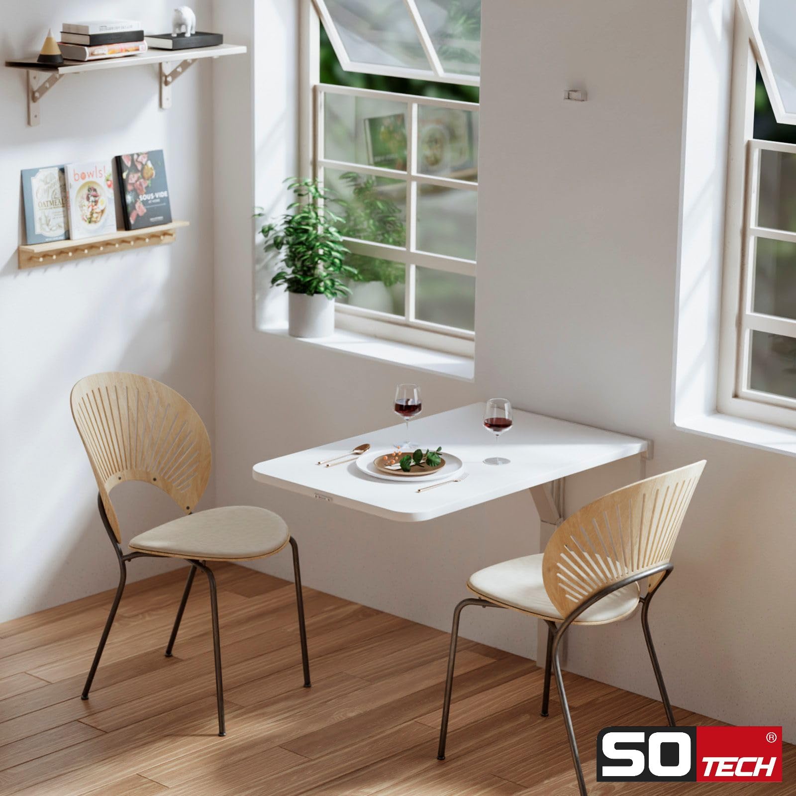 Kesseböhmer herraje para mesa plegable TopSwing blanco, pata de mesa plegable para mesas plegables de 75 cm de altura, herraje para mesa plegable seguro para niños de SOTECH