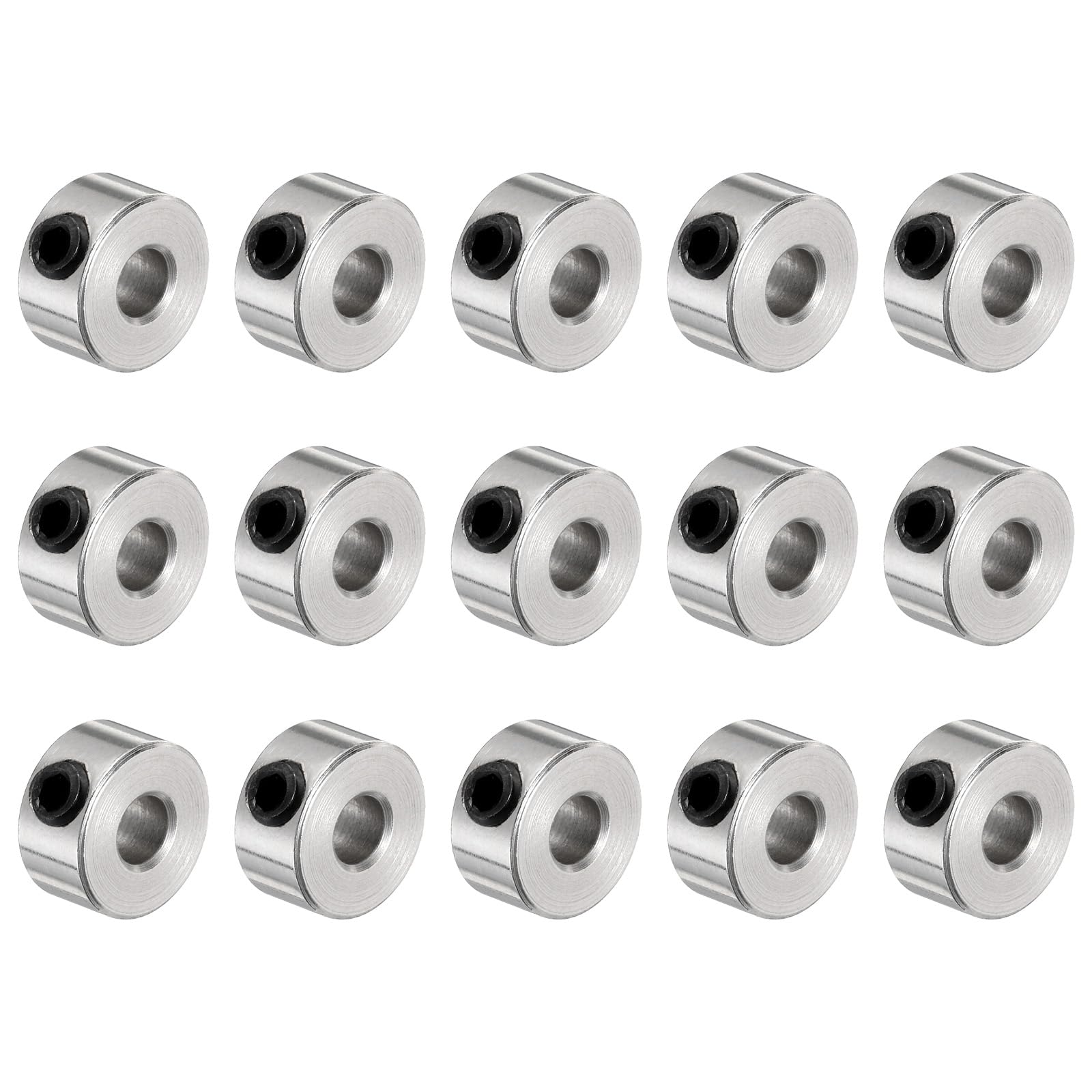 QUARKZMAN 20Pcs Colliers à Vis De Réglage 10mm Alésage - Colliers D'Arbre 20mm OD Acier Carbone - Butées De Profondeur Foret