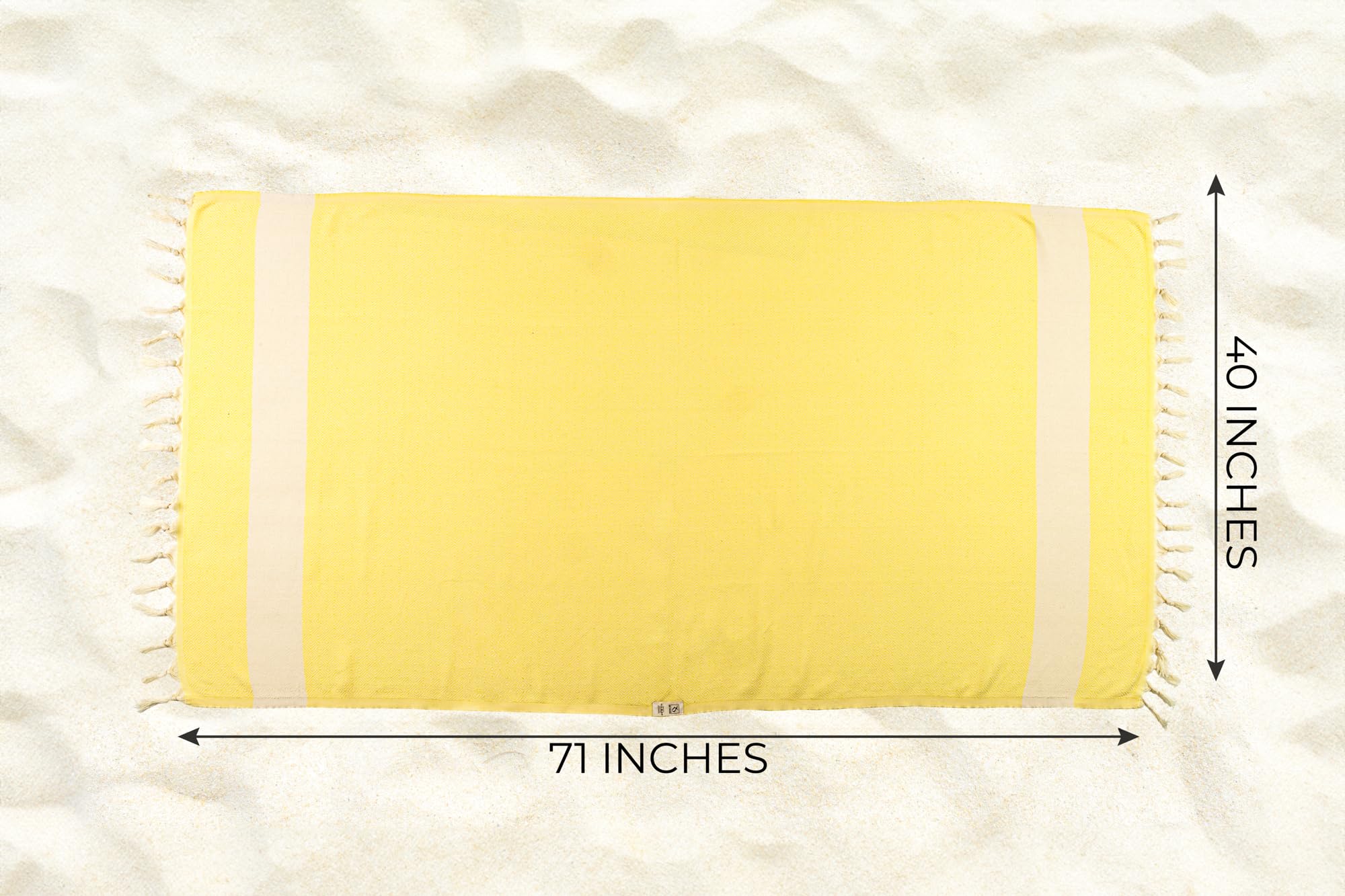 Oversized Turkish Beach Towel - 40x71 Inches, 100% Cotton, Quick Dry & Sand-Free