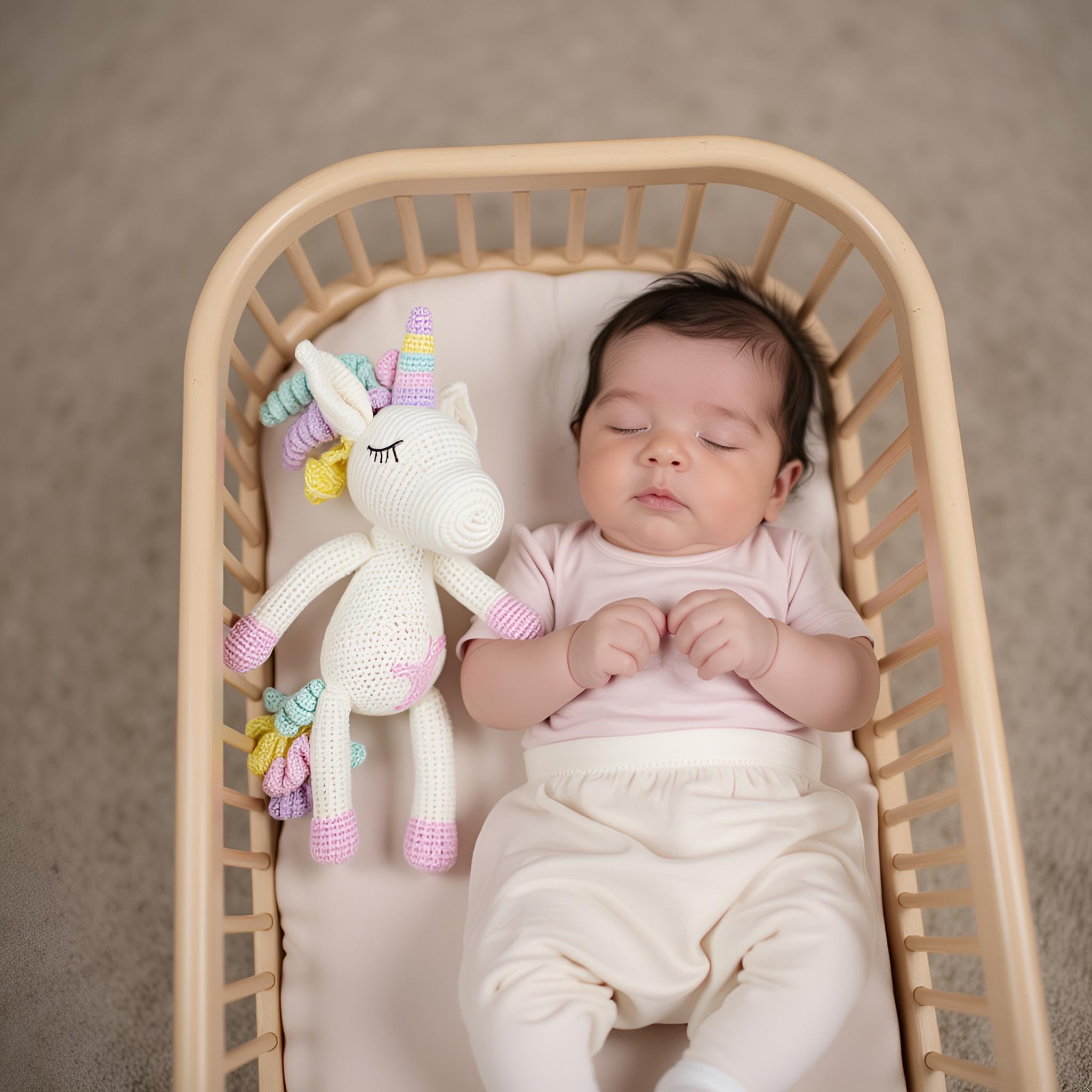 Unicorno di Peluche all'Uncinetto Fatto a Mano, Giocattoli Amigurumi per Bambini, Regali Originali all'Uncinetto per Neonati