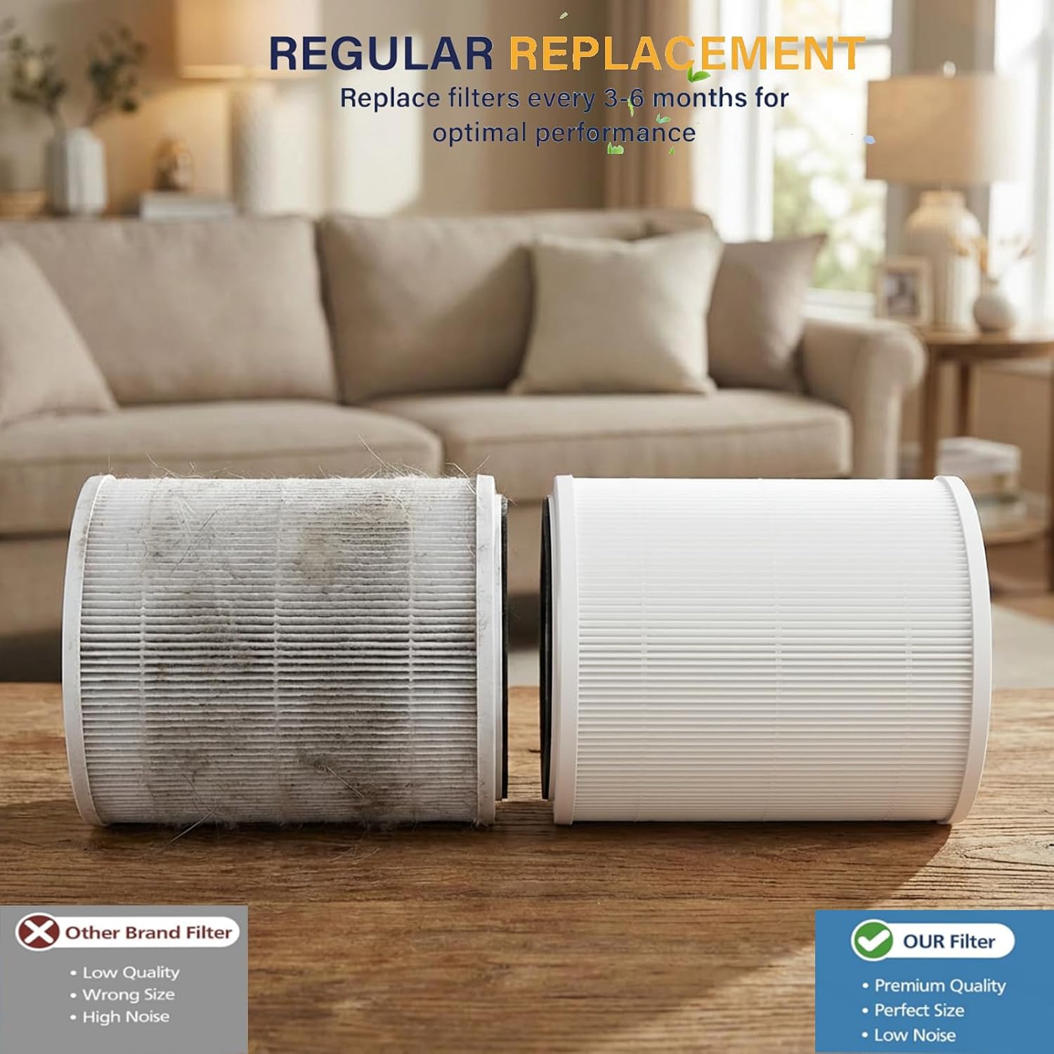 OSAP5FIL Filter Replacement parts For OdorStop OSAP4 OSAP5 OSAP5FIL OSAP5BW1 Air Purifiers：2 Pack H13 H-EPA Activated Carbon Filters, used for Office bedroom,living room,office