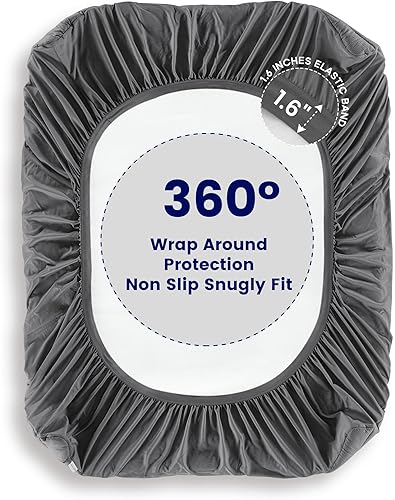 Miniatura 4 de SLEEP ZONE Protector de colchón impermeable tamaño Queen con bolsillos profundos, funda ajustable extra gruesa para dolor de espalda, 60 x 80