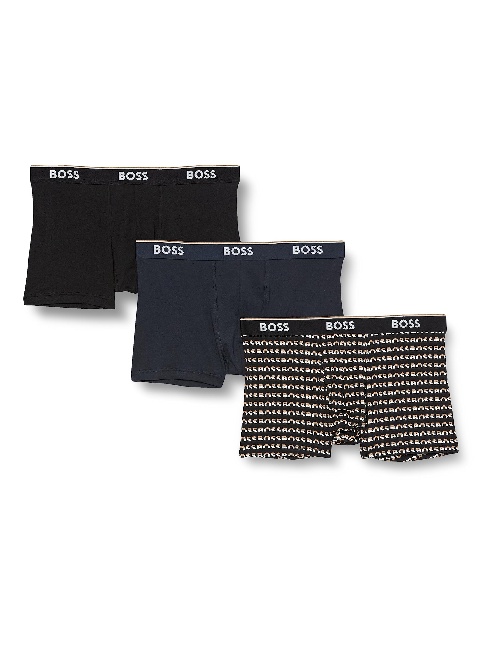BOSSMen's 3-Pack Multi Design Bold Logo Trunks