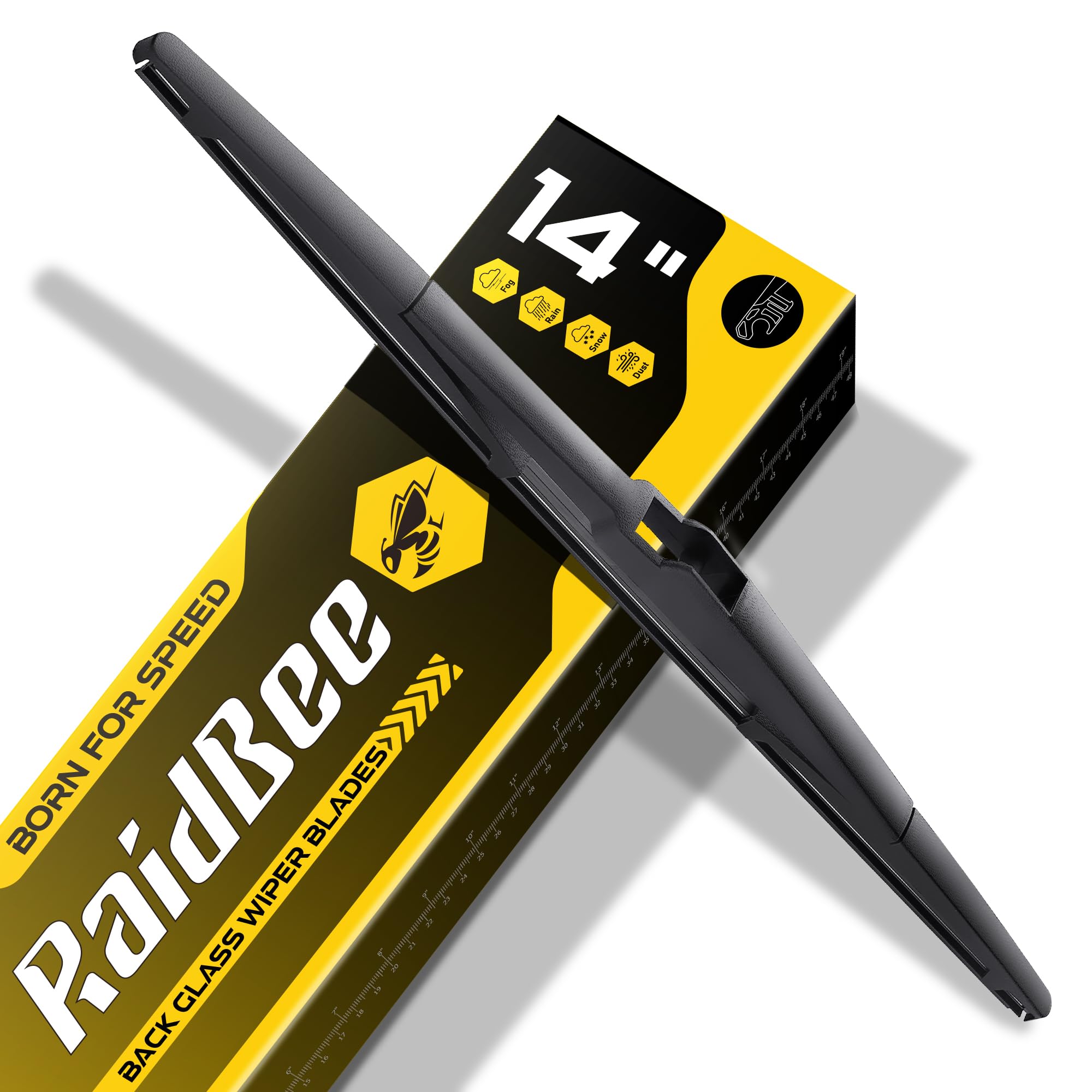 Rear Wiper Blade 14 inch, OEM Replacement for Hyundai Tucson 2016-2020, Mazda CX-5 2013-2023/CX-7 2007-2012/CX-9 2007-2023, Jeep Cherokee 14-22 +More Rear Windshield Wiper (14-A)