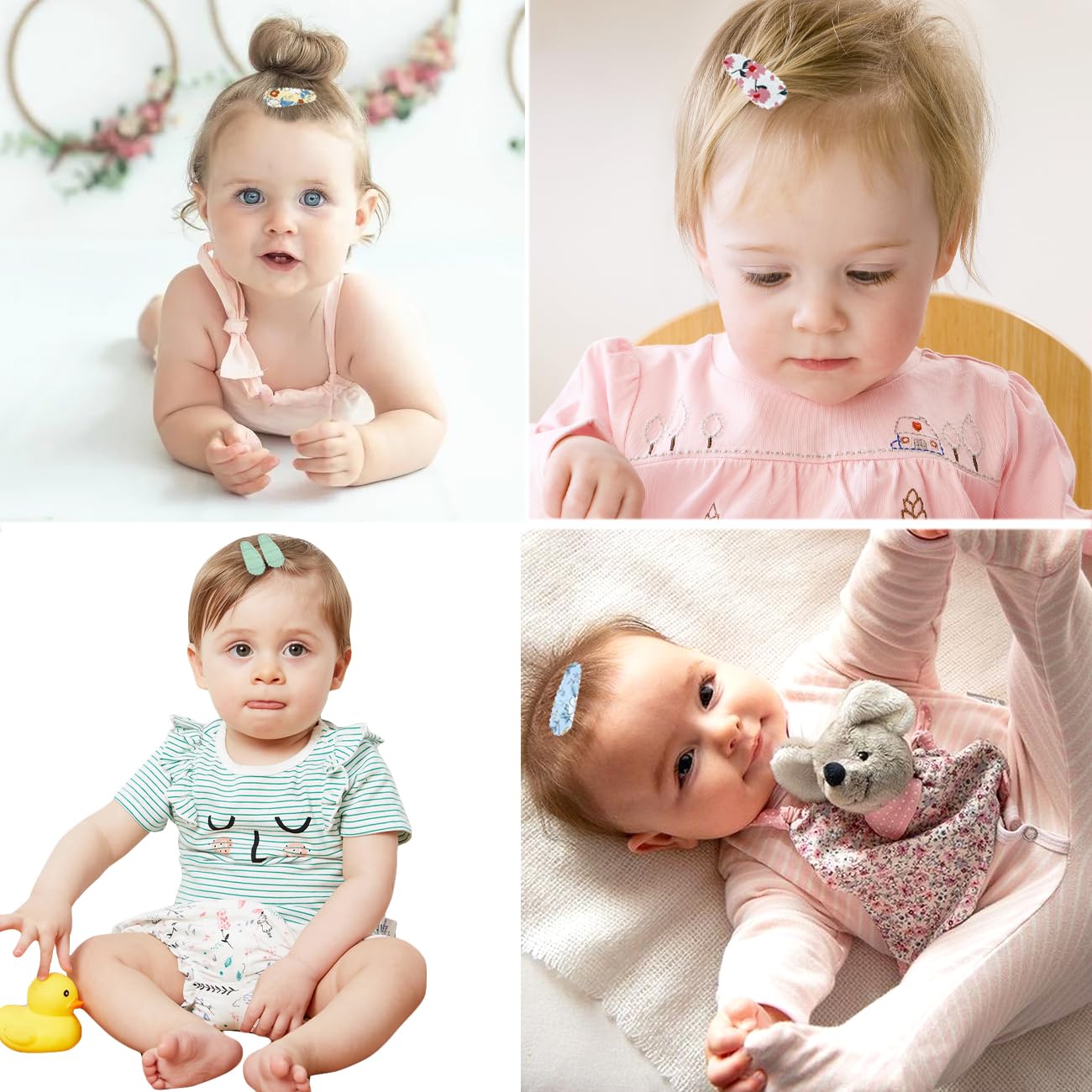50 fermagli per capelli a scatto per bambine da 3,8 cm antiscivolo avvolti forcine per capelli piccole clip per accessori per capelli per bambini