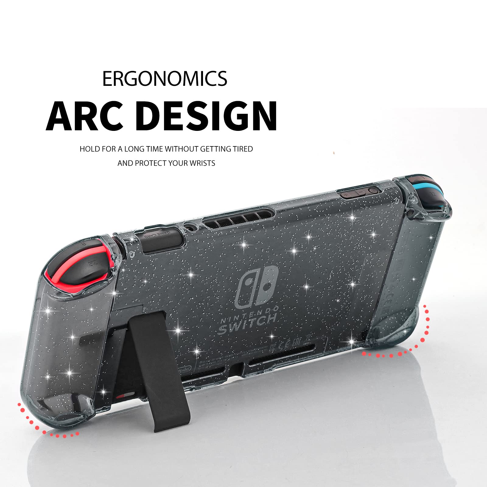 Amazon.co.jp: Nintendo Switch用グリッターケース、強化ガラス