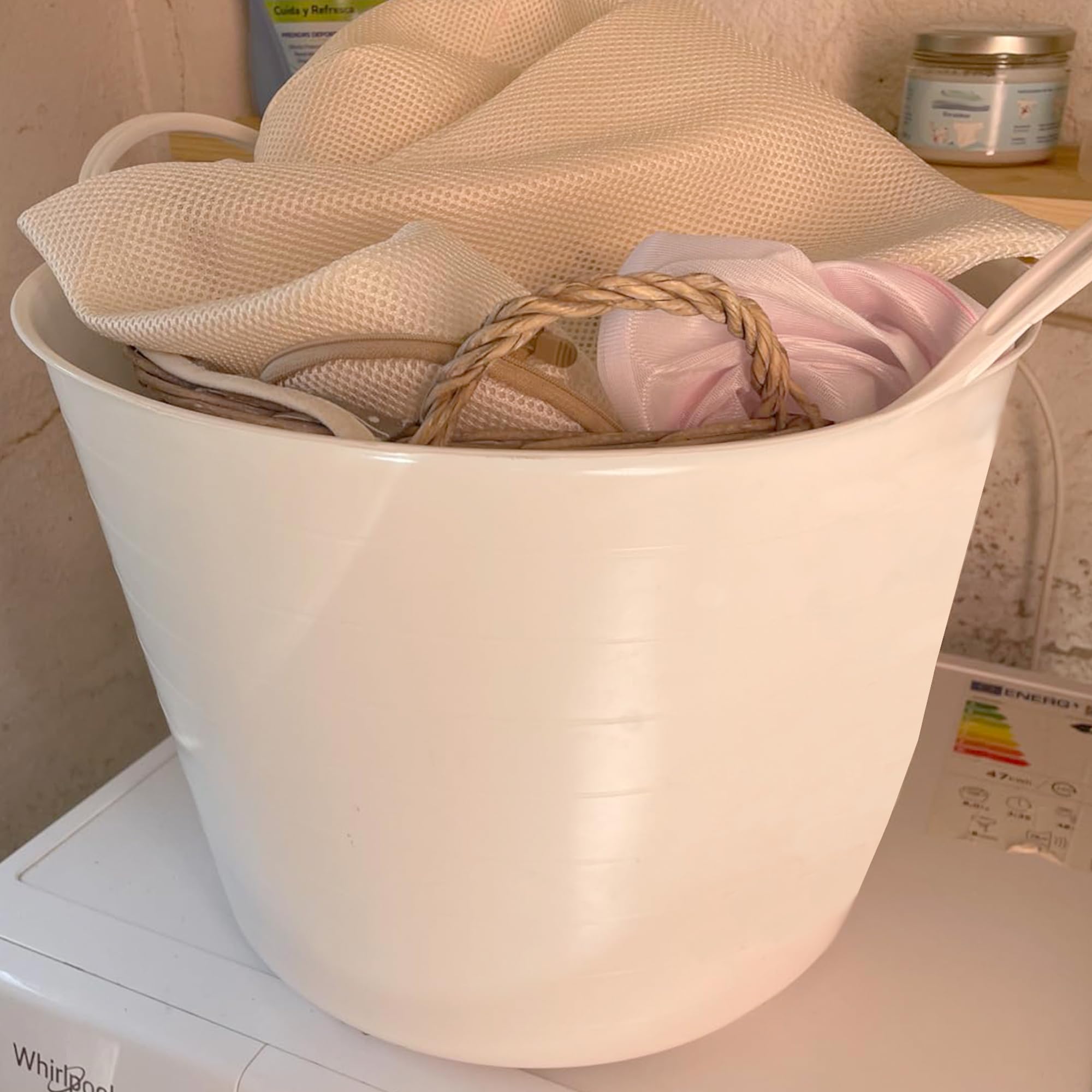 Pack 5 Capazos Blancos 42L Uso Alimentario Sin BPA Para Cocina y Hostelería | Hecho en España. Cumple Normativa Europea alimentaria. Resiste uso profesional intensivo en cocinas, restaurantes, cámaras
