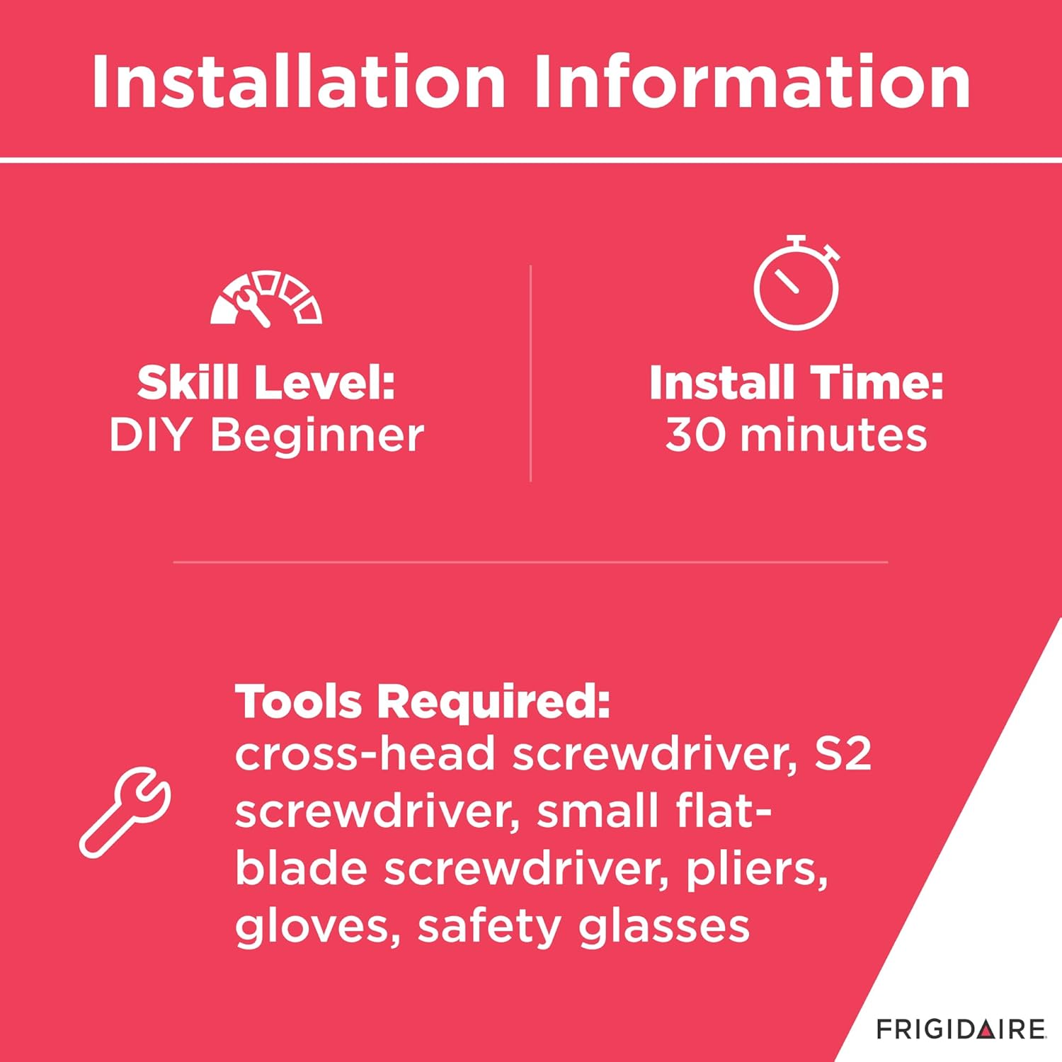 Gràfic d'informació d'instal·lació que mostra el nivell d'habilitat i les eines necessàries