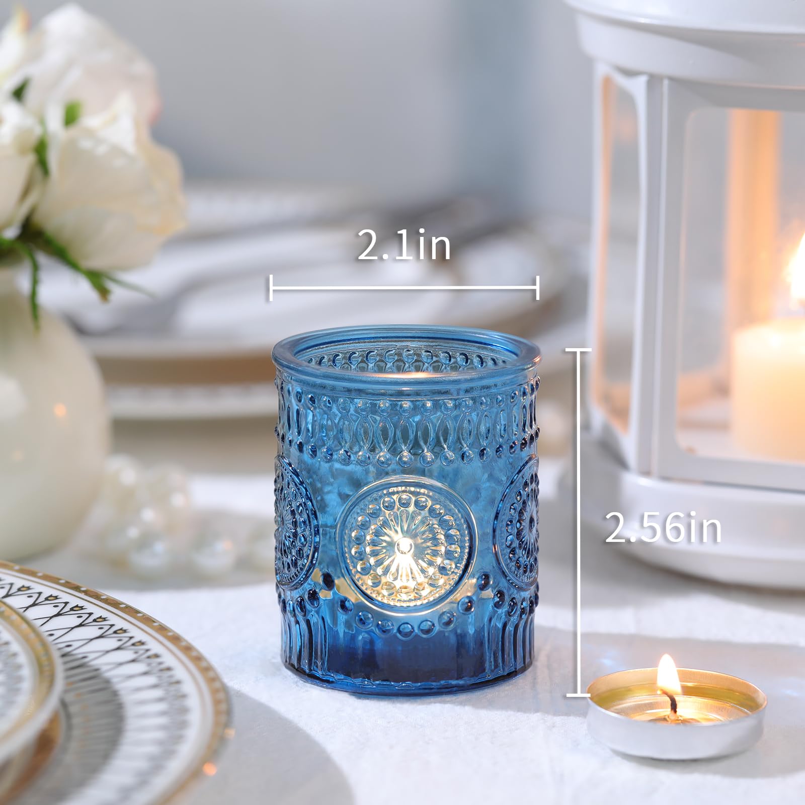 Lanttu Lot de 12 photophores en verre vert pour centres de table de mariage, fêtes d'anniversaire, décoration d'intérieur et décoration de vacances