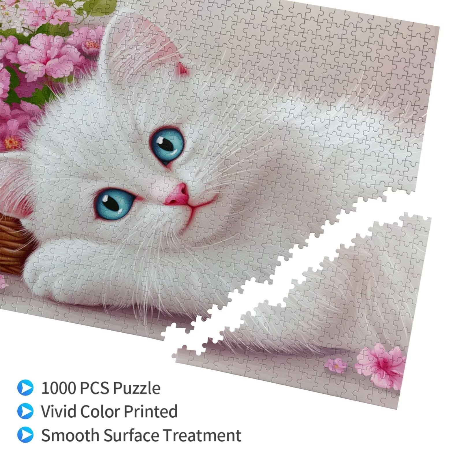Puzzle kot, 6000 elementów, puzzle kwiatowe dla dorosłych, z pudełkiem na prezent, "zrób to sam", duże drewniane puzzle dla dorosłych, gra zręcznościowa dla całej rodziny, prezenty dla kobiet, 105 x