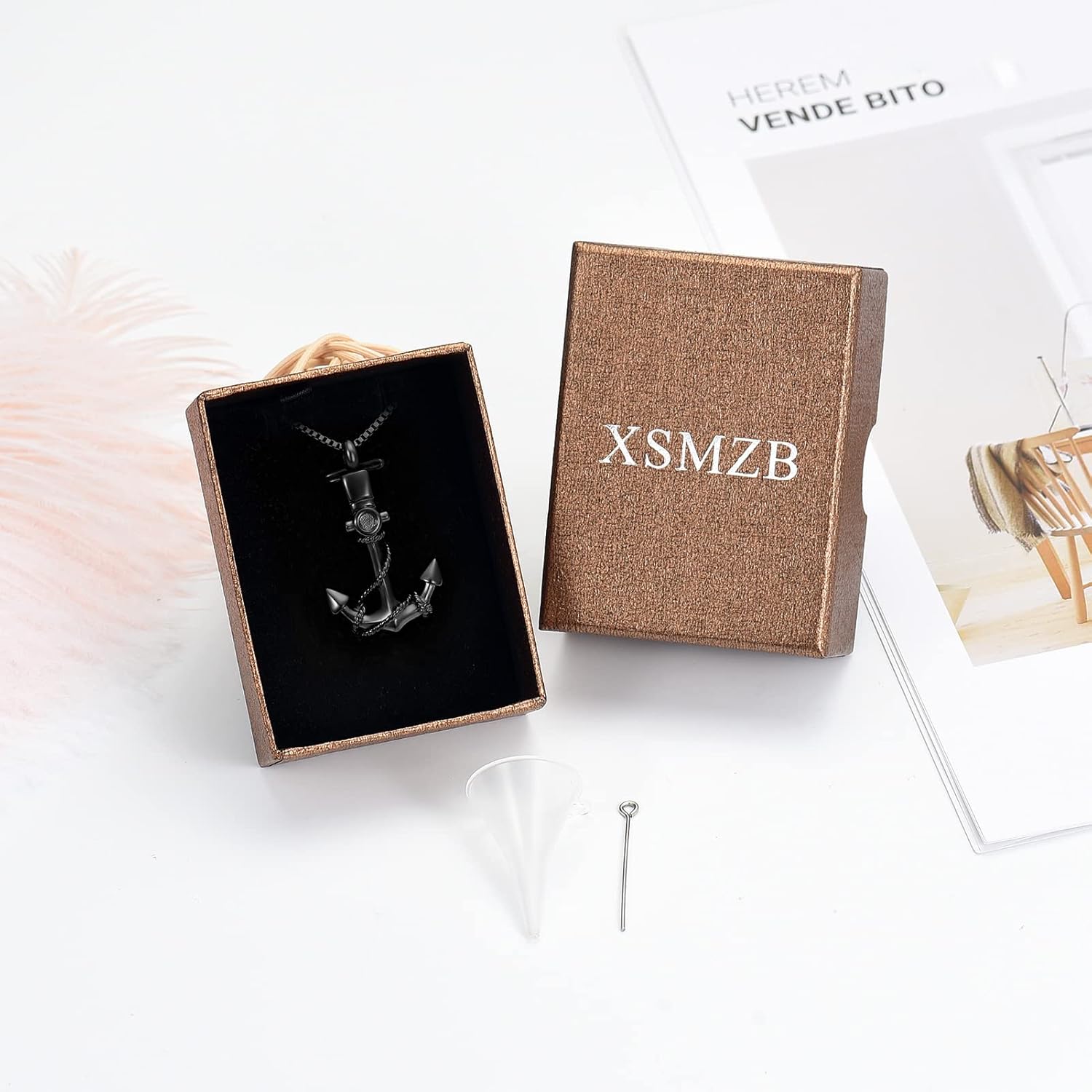 Cremation Jewelry for Ashes Anchor Urn Necklace for Men Women Memorial Ashes Holder Keepsake Urn Pendant - Image 6