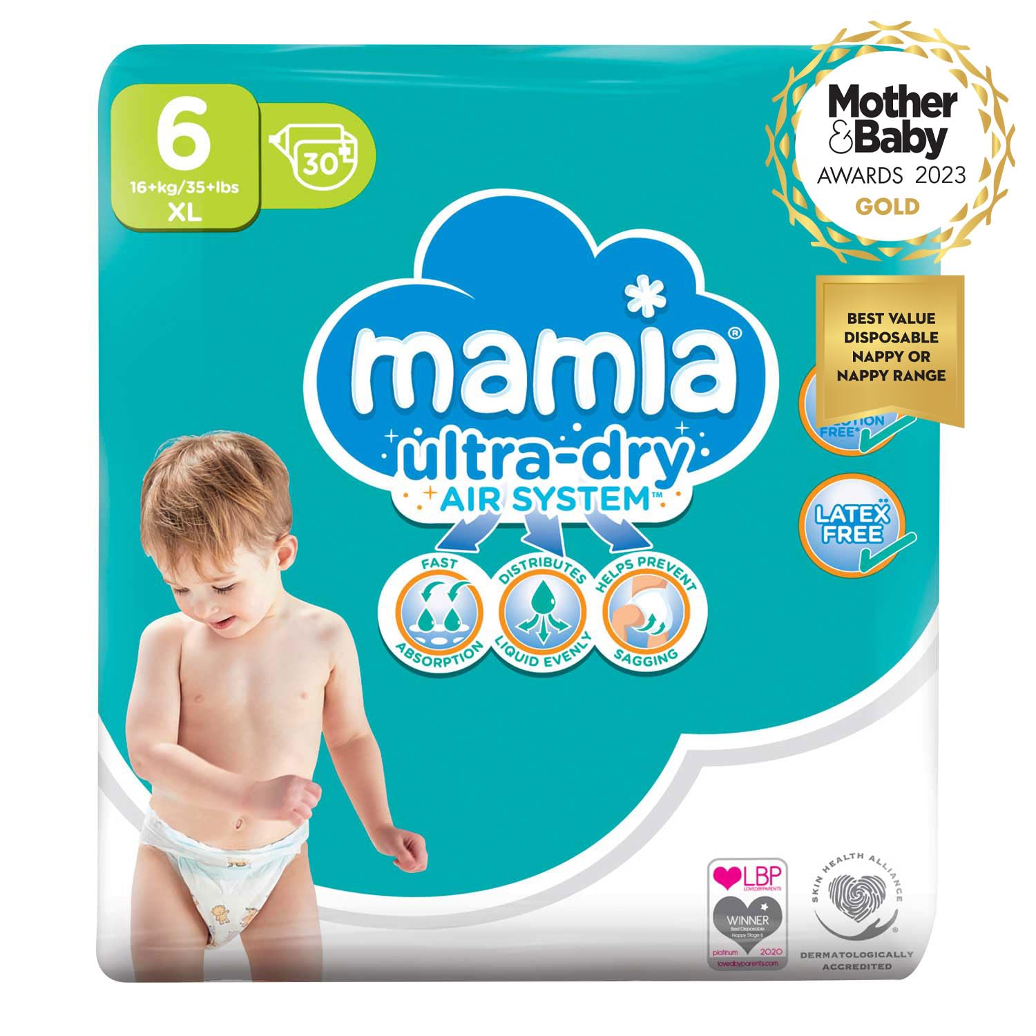 2X Mamia Size 6 Nappies 30 Pack