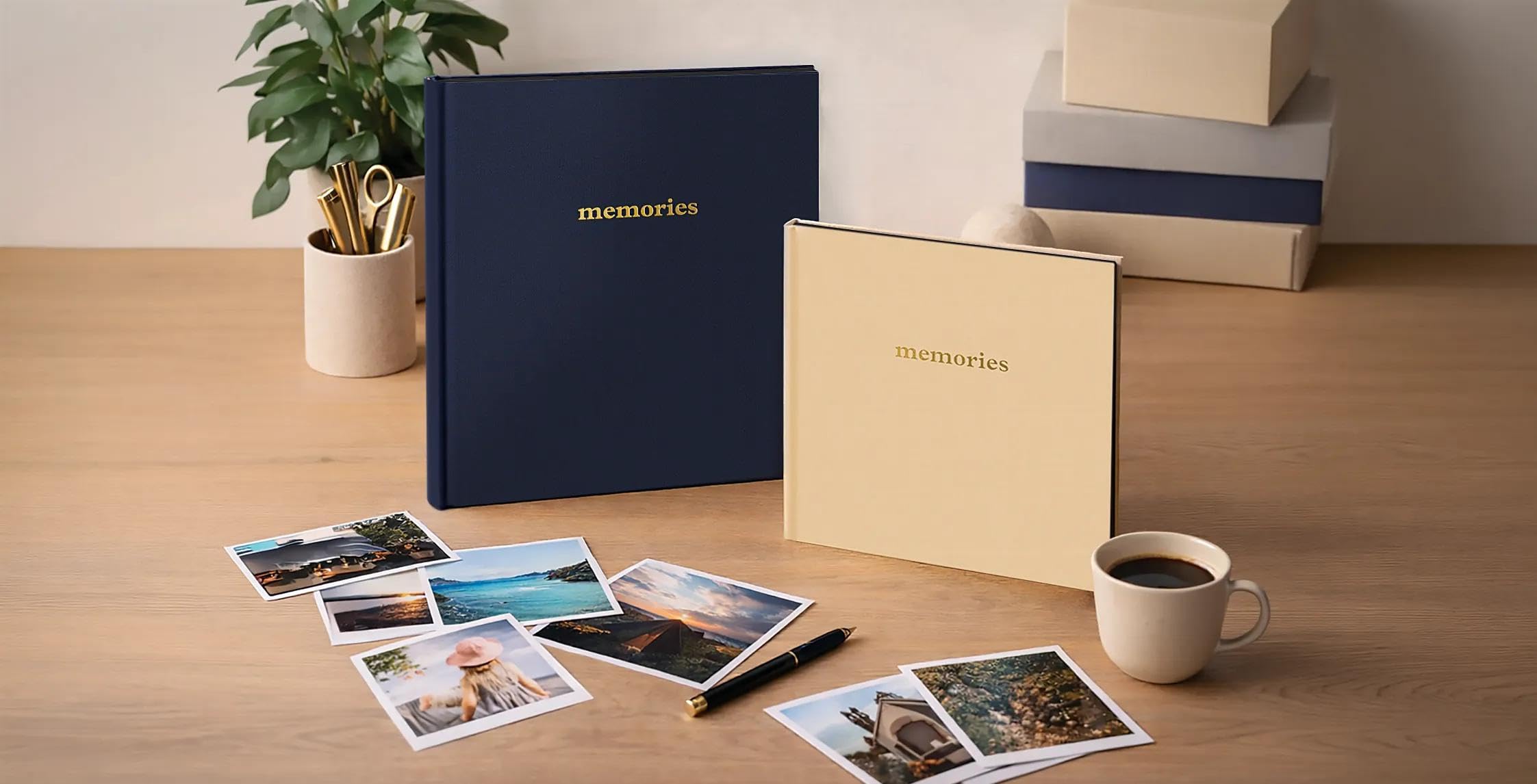 Exacompta Album photos livre 60 pages noires Skandi Moon Bleu marine