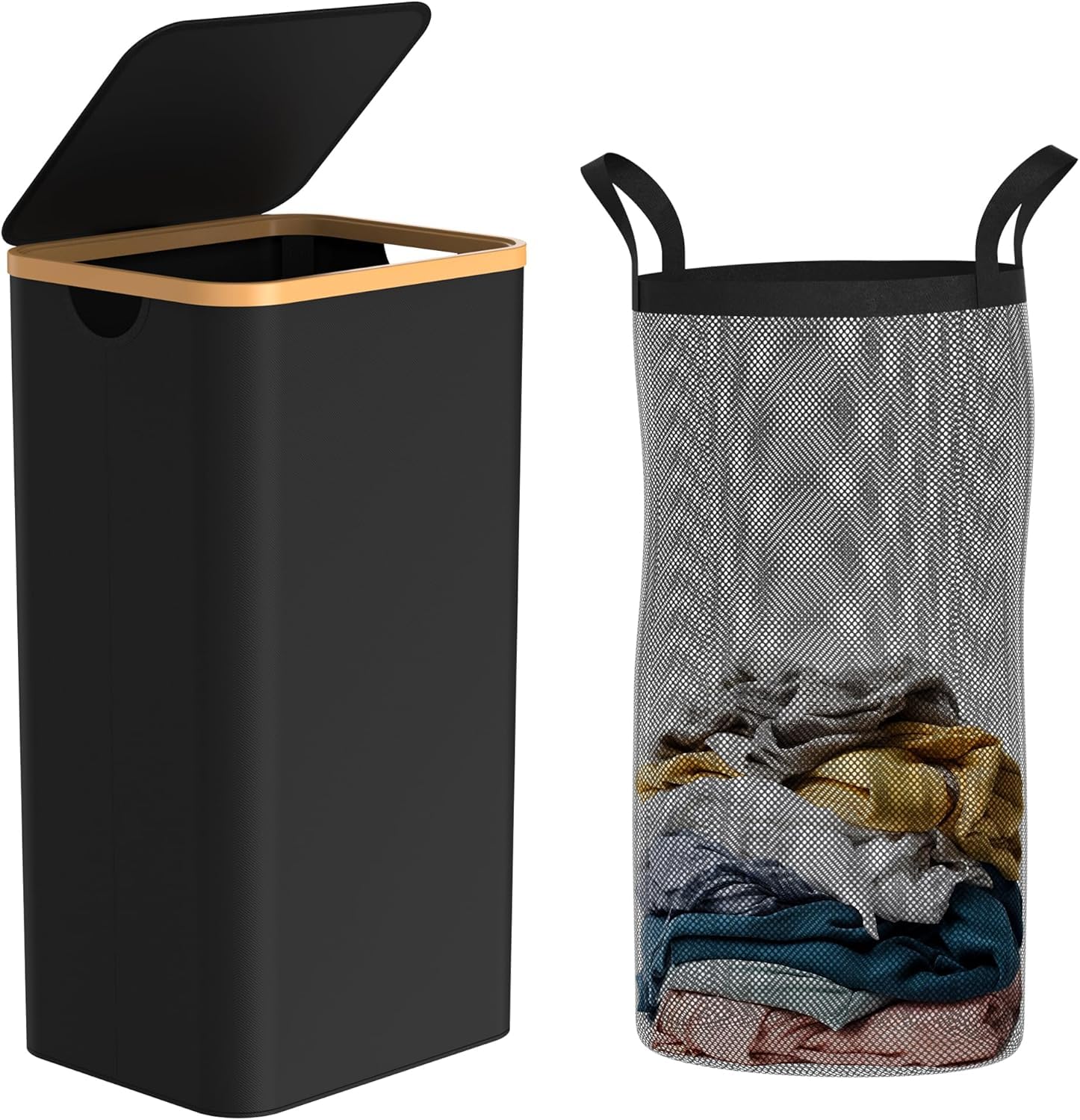 Cesto Portabiancheria A Parete - Basket Per Bucato Con Rete, Salvaspazio Per Bagno, Camera O Ufficio - Foto 8