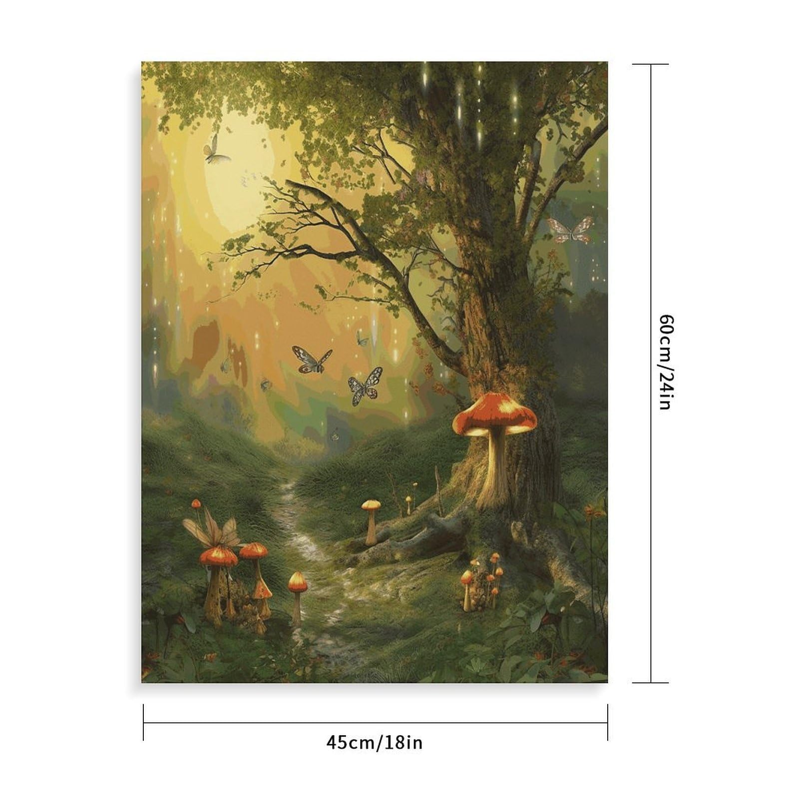 Malen nach Zahlen-Set, Wald mit Feen, Schmetterlingen, Elfen, für Erwachsene, Anfänger, Erwachsene, Malen nach Zahlen, Kits auf Leinwand, DIY-Acryl-Ölfarben, Gemälde mit Pinseln für Geschenk