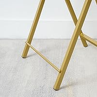 Vista 8 de HOOBRO Mesas plegables para TV, juego de 2 mesas auxiliares para espacios pequeños, mesas industriales para comer en el sofá, marco de metal