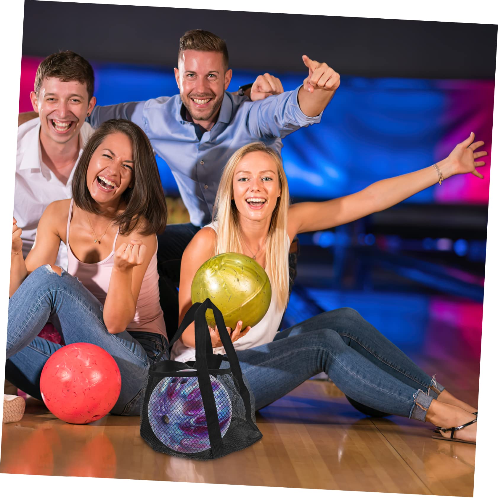 UPKOCH 3 Pezzi Bowling e Traspirante per Sport e Attrezzature Design Rete per Maggiore e Capacità per Palle Bowling Basket Volley e Altri Sport