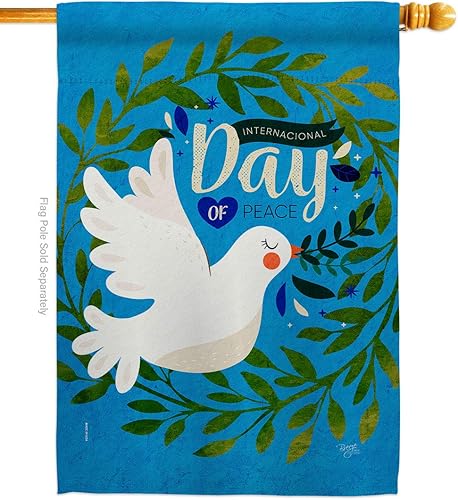 Breeze Decor - Bandera para el día de la paz, diseño de la casa, expresión inspiradora, esperanza espiritual, amor, sabiduría, apoyo a la emoción,
