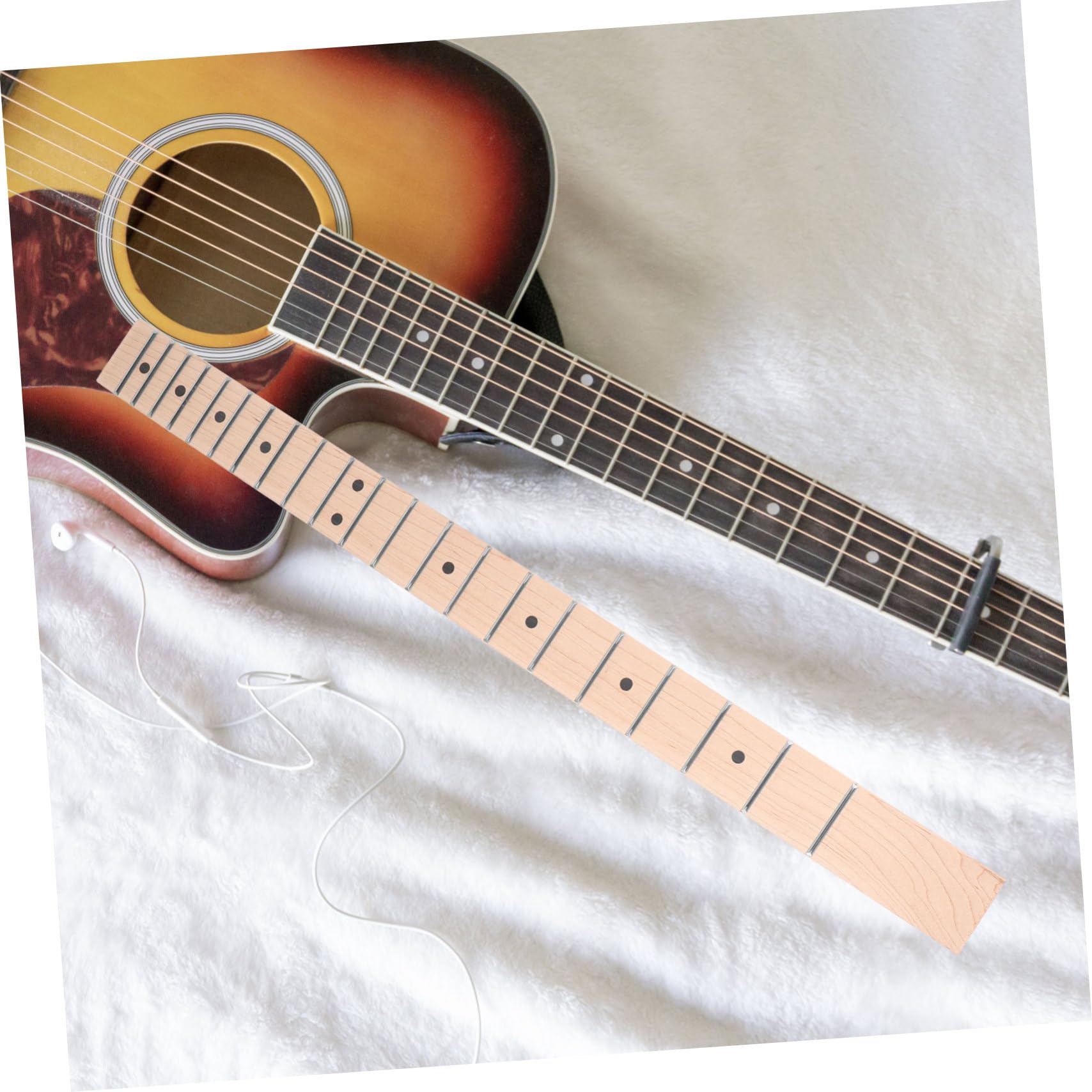 ibasenice 5pezzi Collo Per Chitarra Elettrica Legno Di Acero Con Tastiera Tasti Sostituzione Facile Per Chitarre Folk e Elettriche Materiale Resistente e Design Elegante Accessorio Per