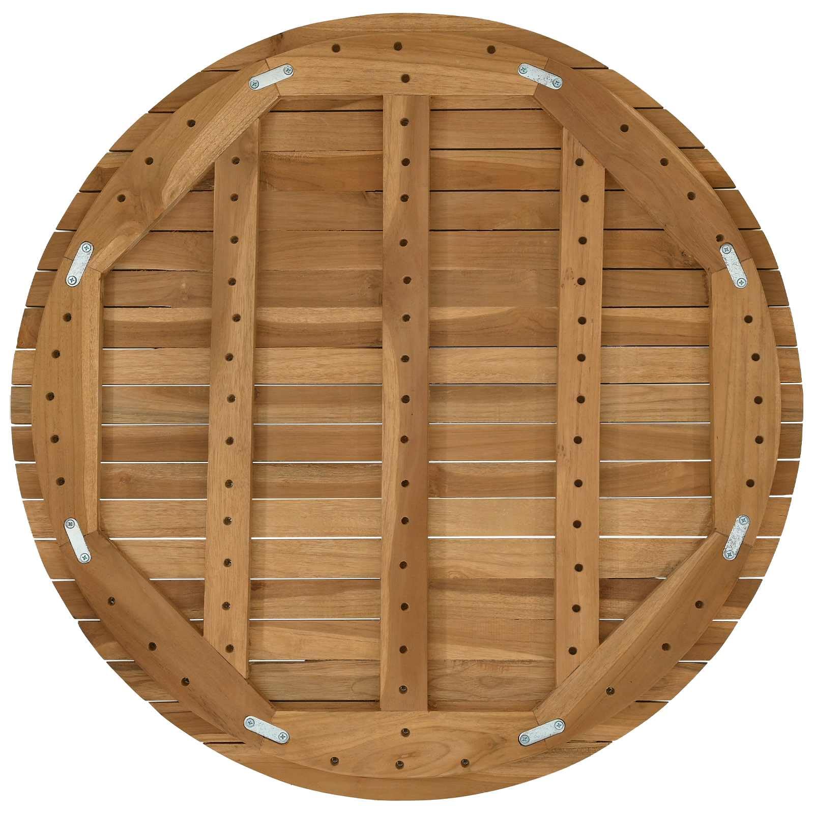 vidaXL Plateau de Table Ø 70 x 3,5 Rond Bois de Teck Massif Naturel, Table en Teck, Design Moderne, Meuble pour la Maison, Bureau intérieur, extérieur, Surface Marron