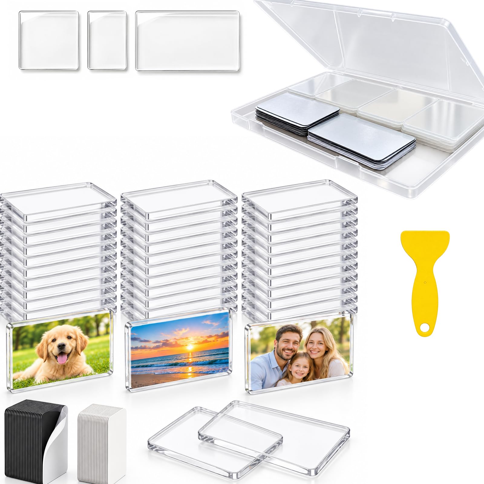 DIY Acrylic Fridge Magnet Kit,3 mm Dick Verschiedene GrößEn DIY-Bastelset FüR KüHlschrankmagnete,FüR KüChen, BüRos Und Klassenzimmer Sowie FüR Personalisierte Geschenke (30PCS - 5 * 8 CM)