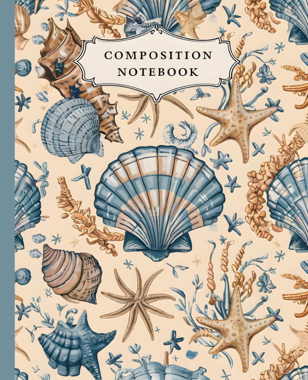 Composition Notebook: Coastal Granddaughter Aesthetic Sea Shells - College-Ruled 110 Pages 7.5"x9.25"