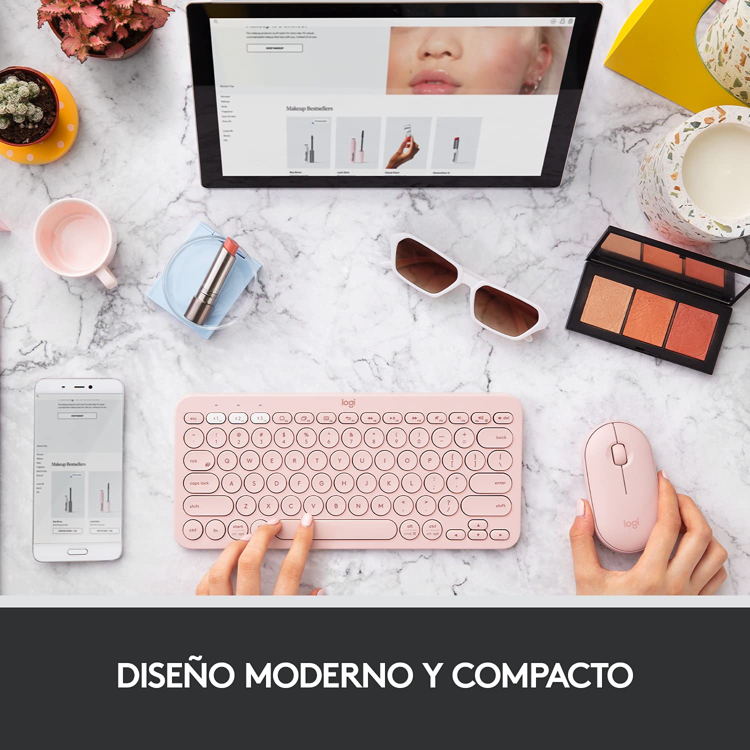 Logitech Pebble ratón inalámbrico con Bluetooth o Receptor de 2,4 GHz