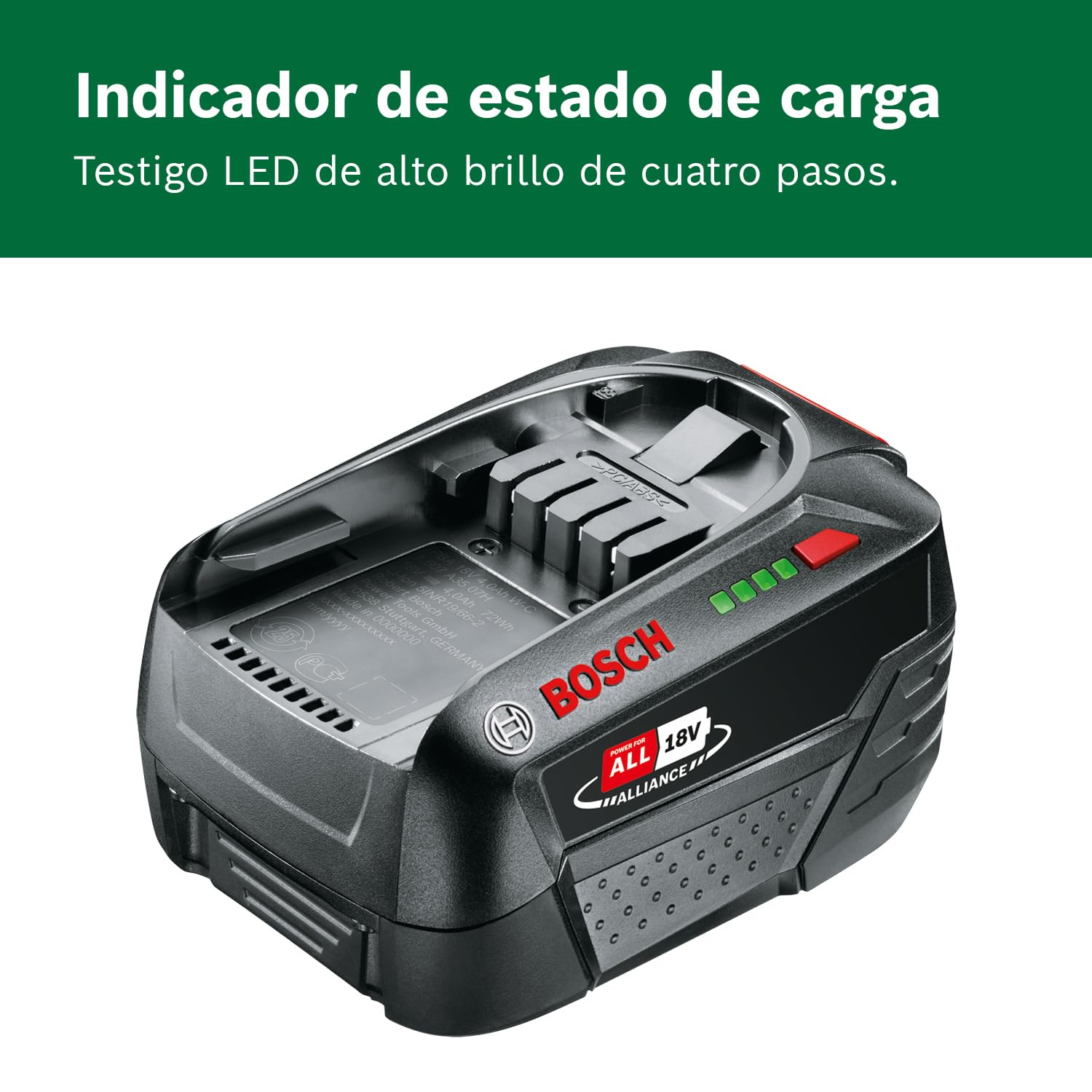 Bosch batería PBA 18V 4.0Ah W-C (Sistema de 18 voltios, 4,0 Ah, en Caja)