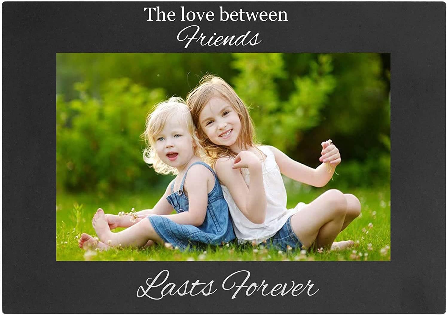 CustomGiftsNow The Love Between Friends Engraved Anodized Aluminum Hanging/Tabletop Personlized Group Family Photo Picture Frame