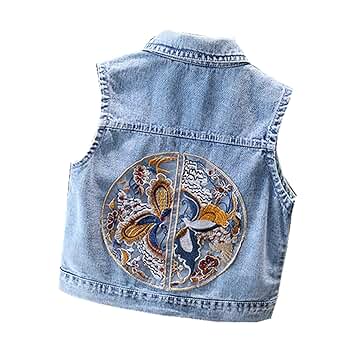 Amazon.com: HYYSXBW Baby Little Girls Denim Vest Chinese
