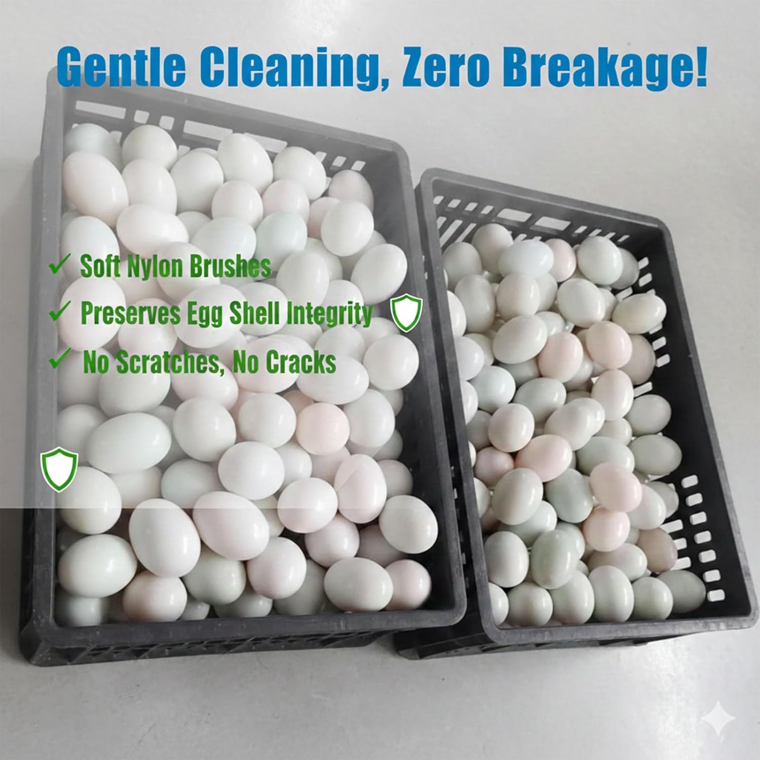 150W Automatic Egg Washing Machine for Fresh Chicken Eggs, 2300 Pcs/H Electric Egg Washer Machine with Waterproof Housing, Efficient Egg Cleaning Solution