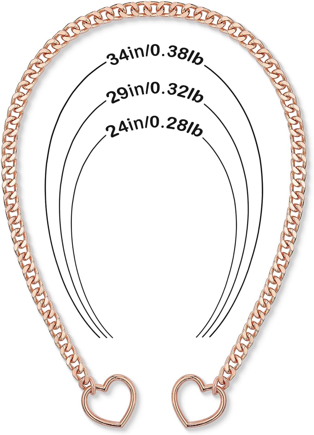 Heart O-ring Slip Chain Necklace For Women, Handmade Punk Gothic Cuban Necklace Jewelry Adjustable Lariat Y-Necklace - Image 4