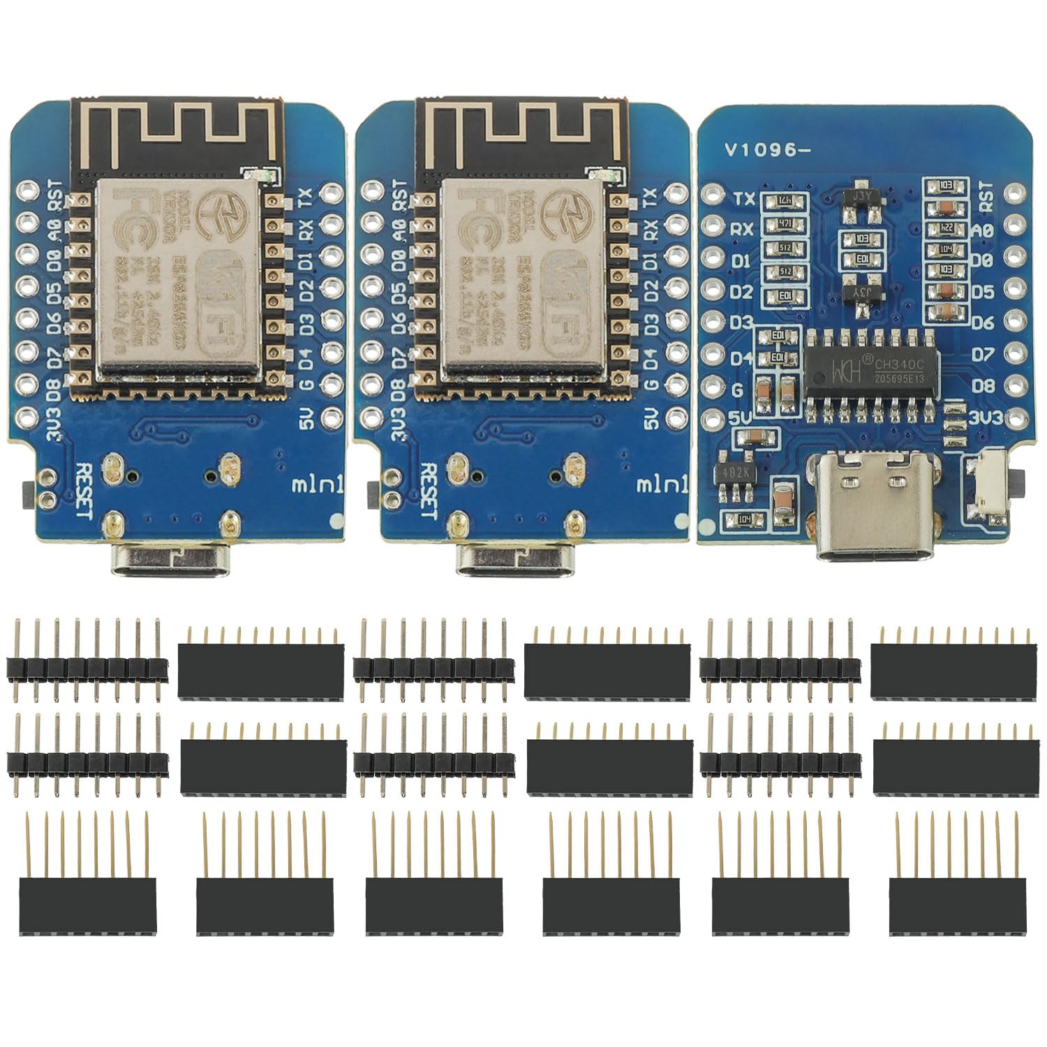 3 Pezzi ESP8266 Scheda di Sviluppo Mini ESP8266-12F NodeMCU Modulo WiFi Chip Interfaccia Type-C Compatibile con Arduino