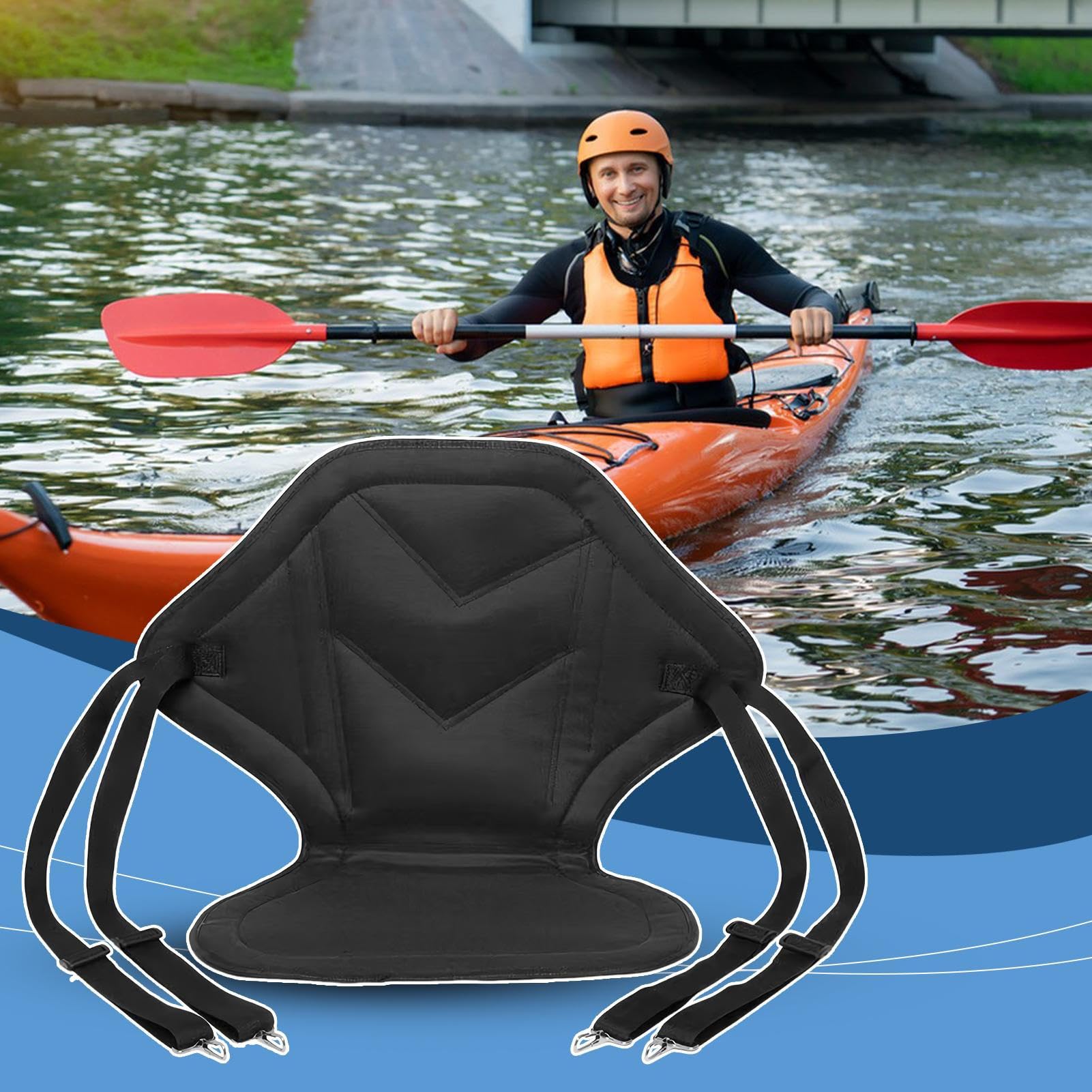 Asiento de Kayak Genérico Asiento Kayak Acolchado con Respaldo Ajustable