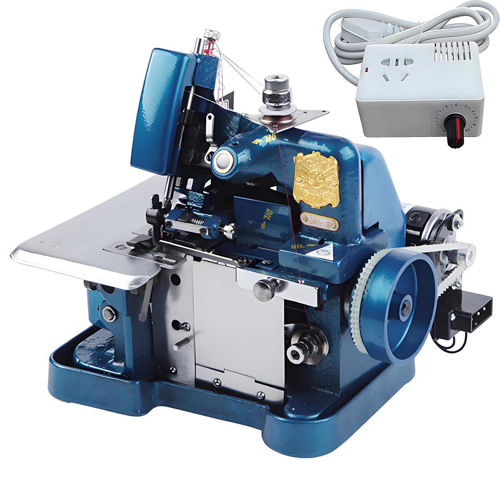 Serger Machine 250W,Overlock Overcast Sewing Machine Presser Foot Blue