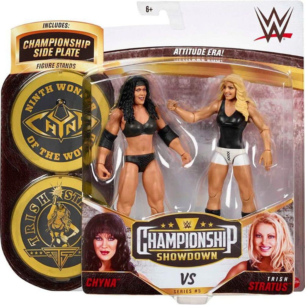 WWE MATTEL ​ Chyna vs Trish Stratus McIntyre Championship Showdown 2 Pack 6 in Action Figures High Flyers Battle Pack for Ages 6 Years Old and Up​
