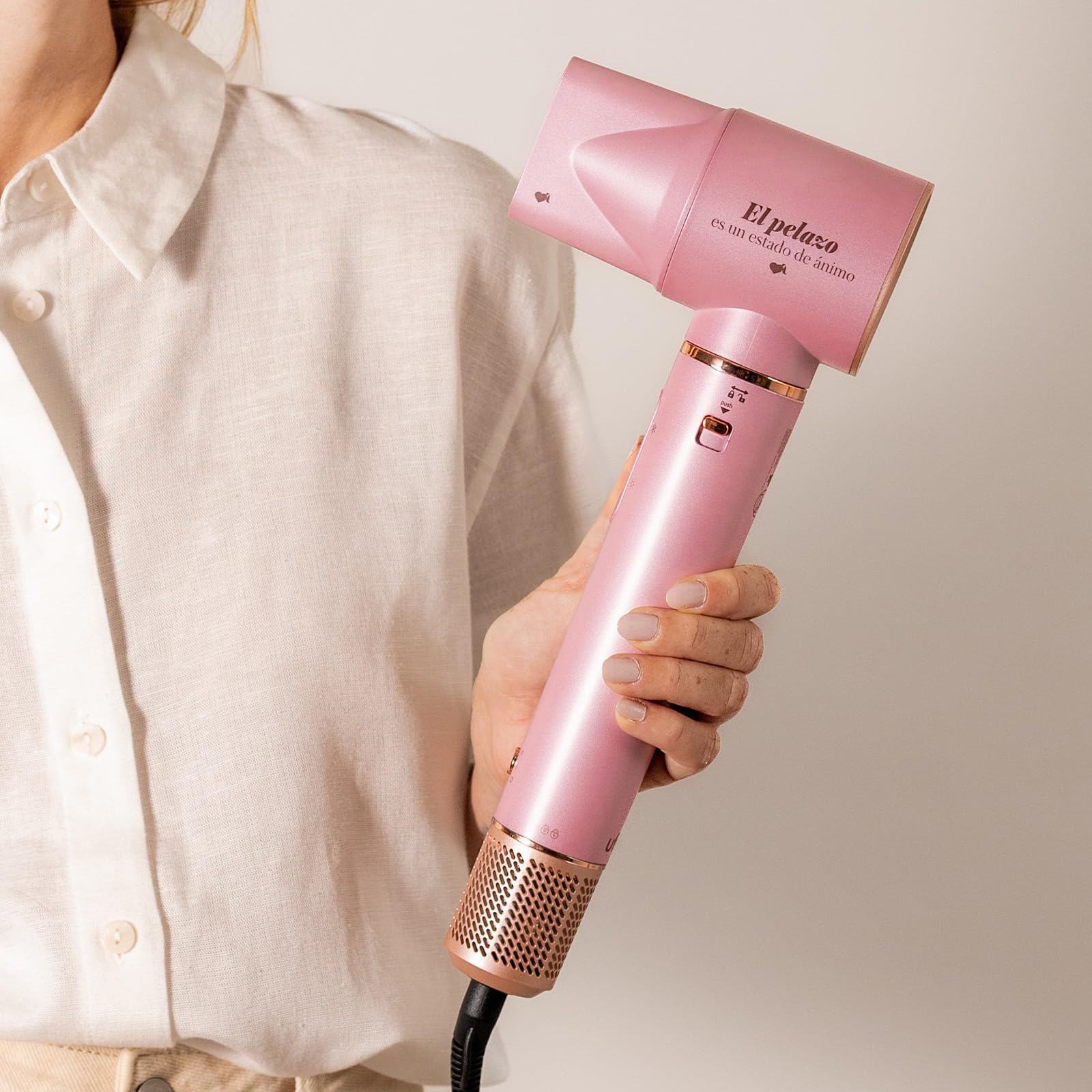 Ufesa x La Vecina Rubia Moldeador de Cabello 7 en 1 con Motor Digital Brushless, Sistema Coanda, Revestimiento Cerámico, Generador de Iones y Accesorios Profesionales